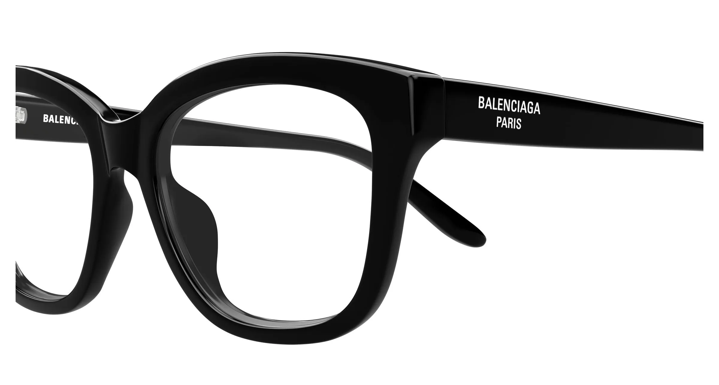Balenciaga BB0534O 001 Montature da vista Acetato Nero Trasparente Farfalla - immagine 3