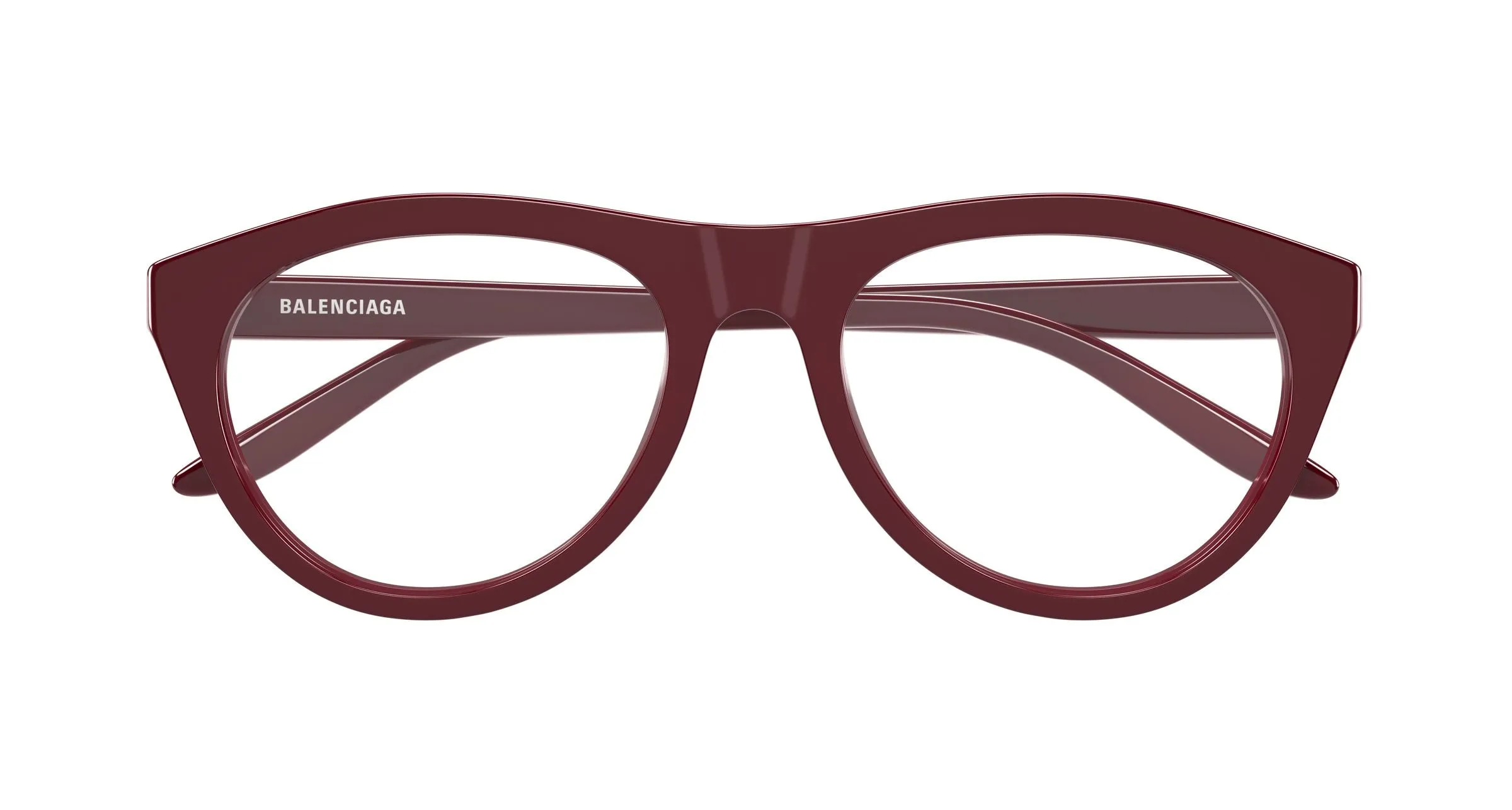 Balenciaga BB0533O 004 Montature da vista Acetato Bordeaux Trasparente Pilot - immagine 2