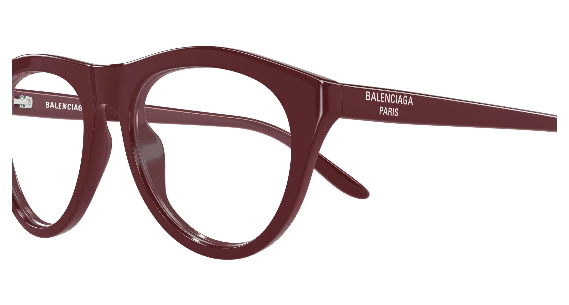 Balenciaga BB0533O 004 Montature da vista Acetato Bordeaux Trasparente Pilot - immagine 3