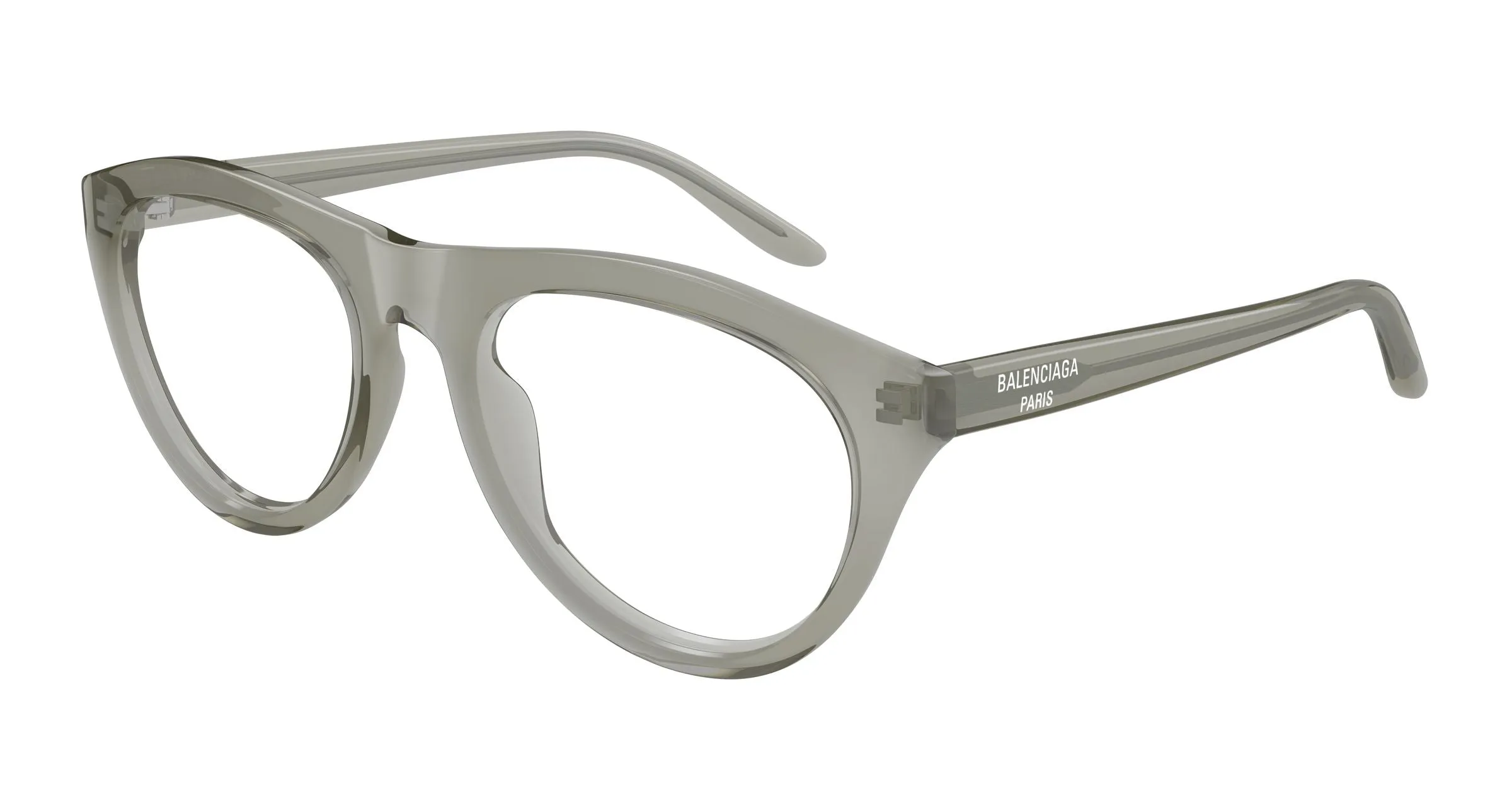 Balenciaga BB0533O 003 Montature da vista Acetato Verde Trasparente Pilot - immagine 1