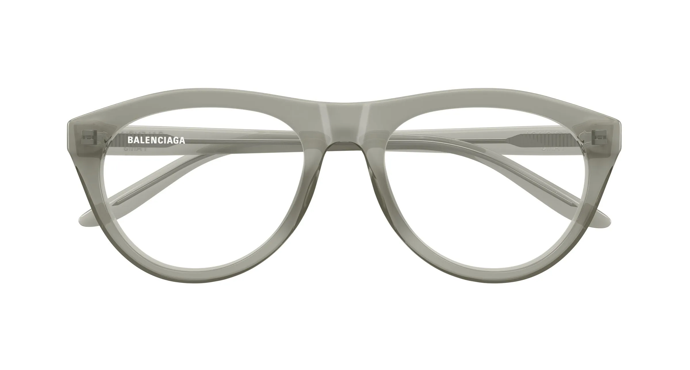 Balenciaga BB0533O 003 Montature da vista Acetato Verde Trasparente Pilot - immagine 2