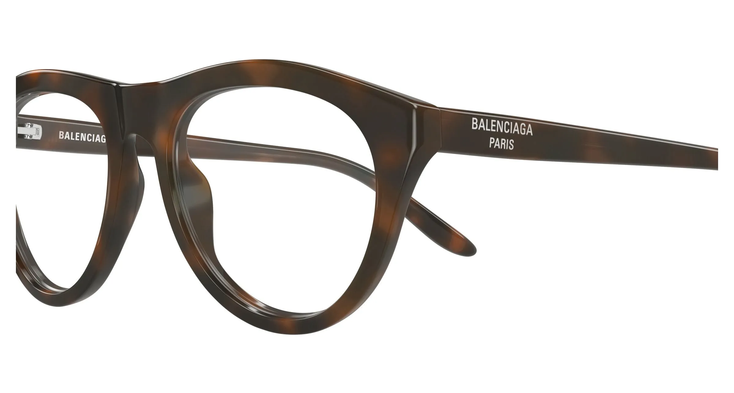 Balenciaga BB0533O 002 Montature da vista Acetato Havana Trasparente Pilot - immagine 3