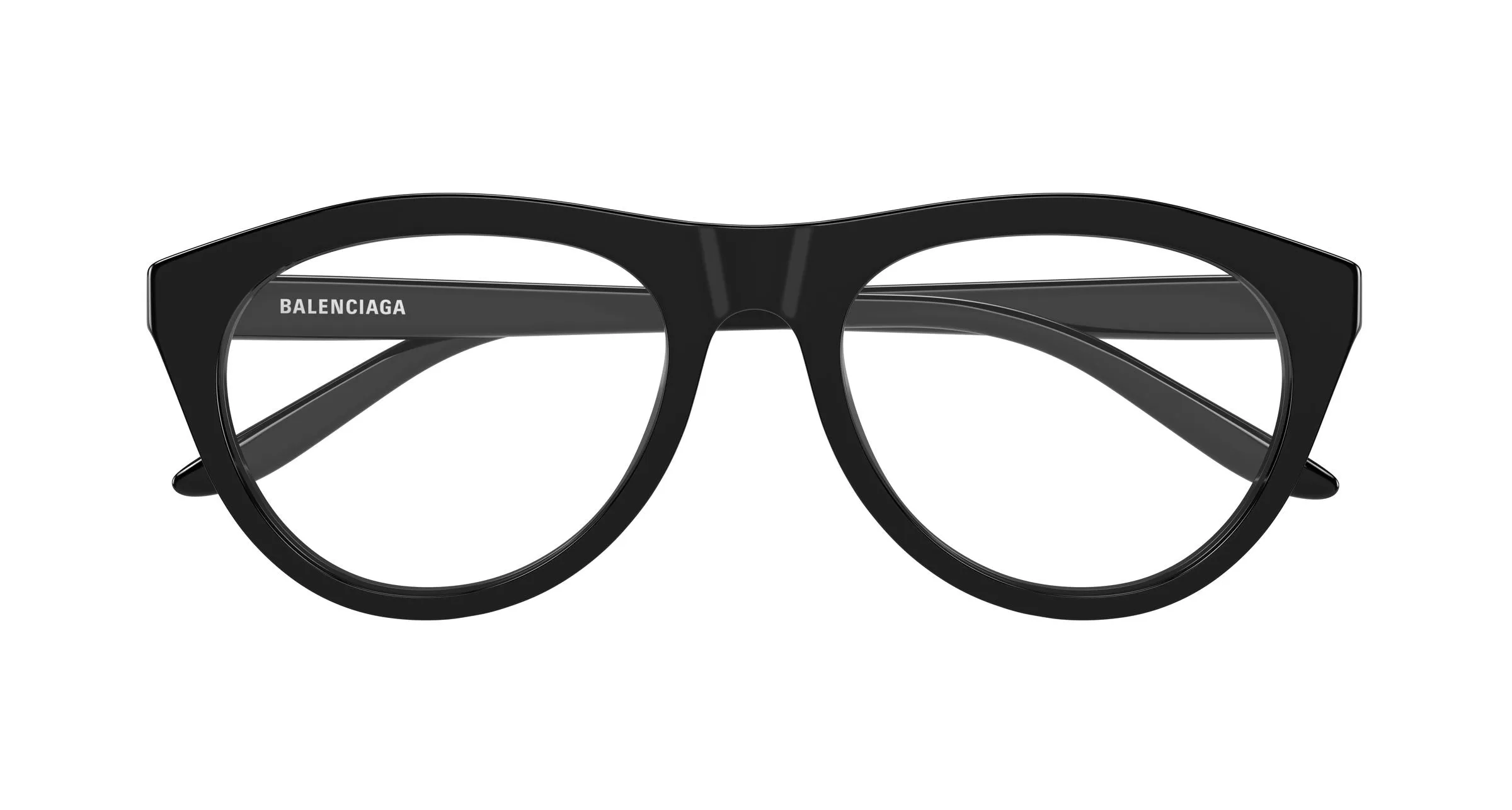 Balenciaga BB0533O 001 Montature da vista Acetato Nero Trasparente Pilot - immagine 2