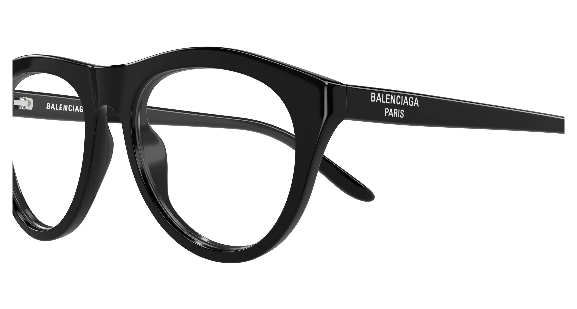 Balenciaga BB0533O 001 Montature da vista Acetato Nero Trasparente Pilot - immagine 3
