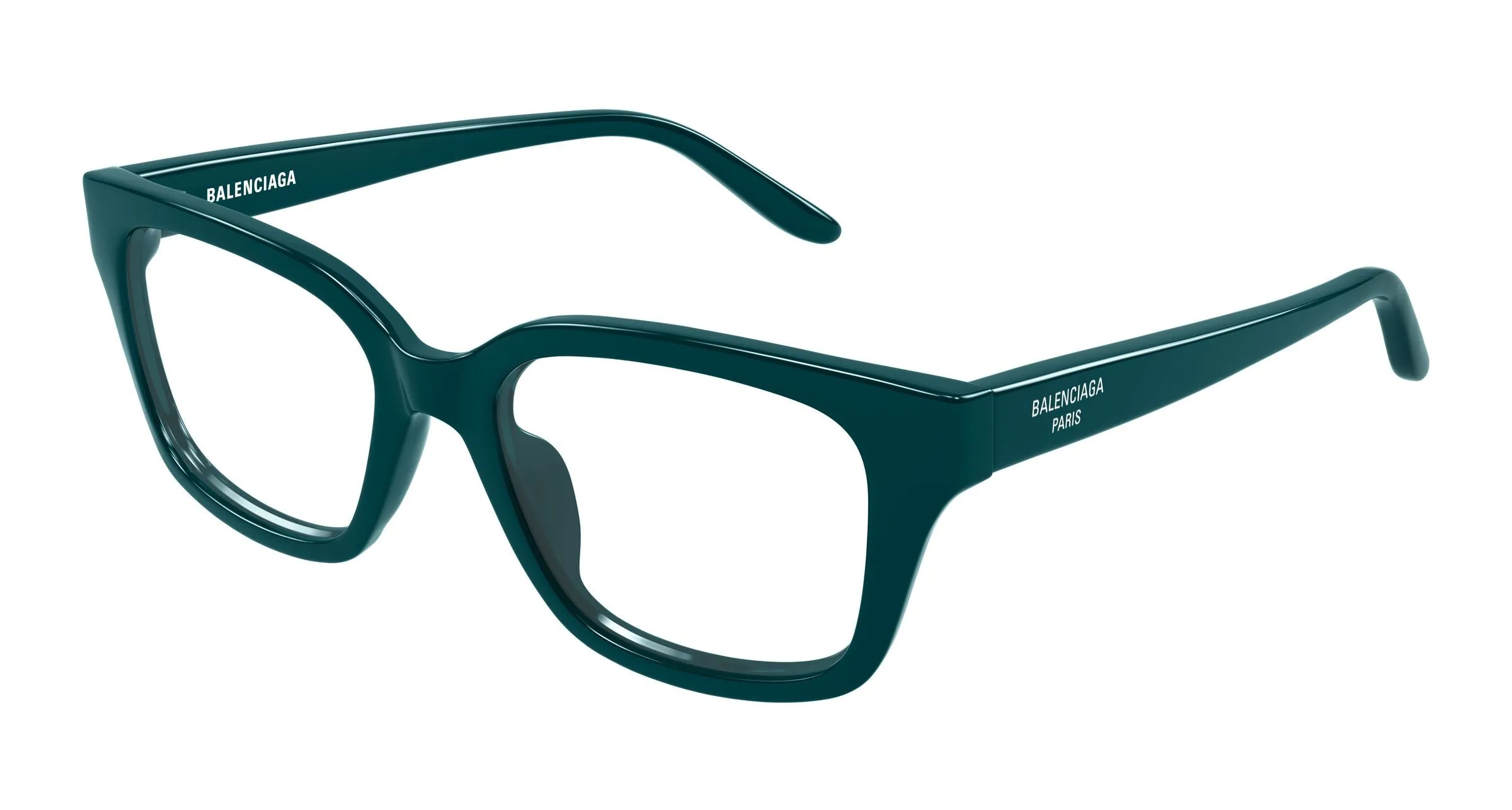 Balenciaga BB0532O 012 Montature da vista Acetato Verde Trasparente Squadrata - immagine 1