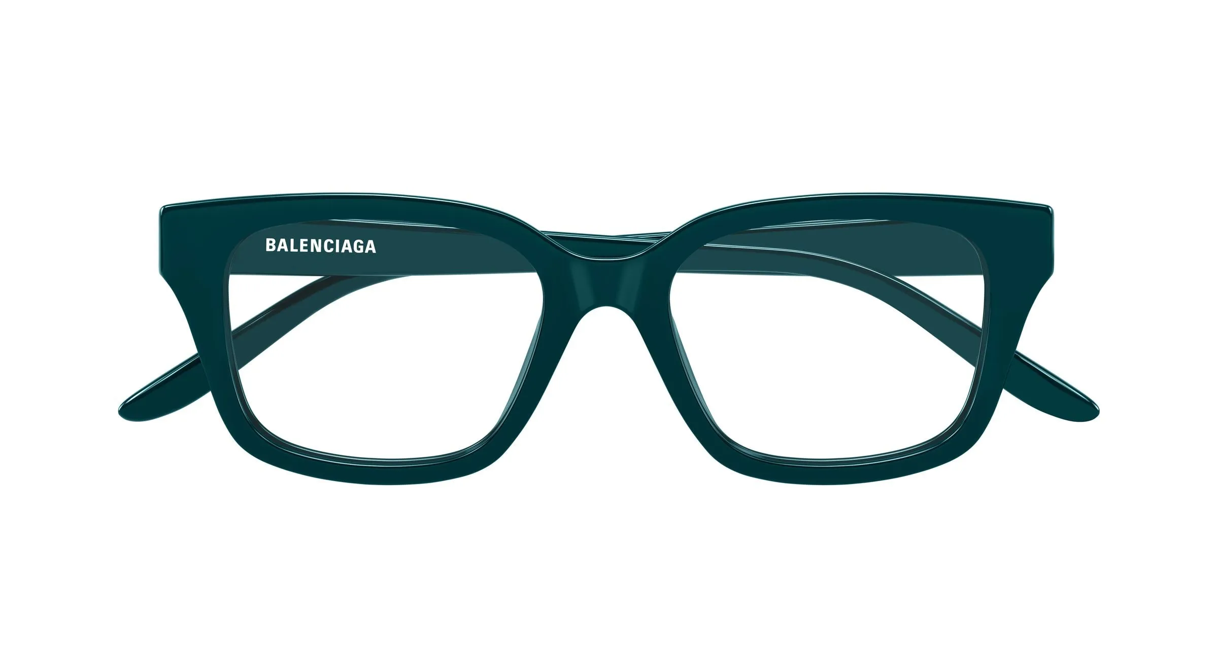 Balenciaga BB0532O 012 Montature da vista Acetato Verde Trasparente Squadrata - immagine 2