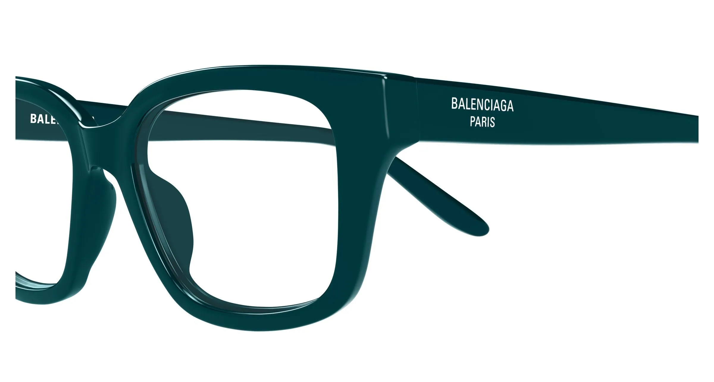 Balenciaga BB0532O 012 Montature da vista Acetato Verde Trasparente Squadrata - immagine 3
