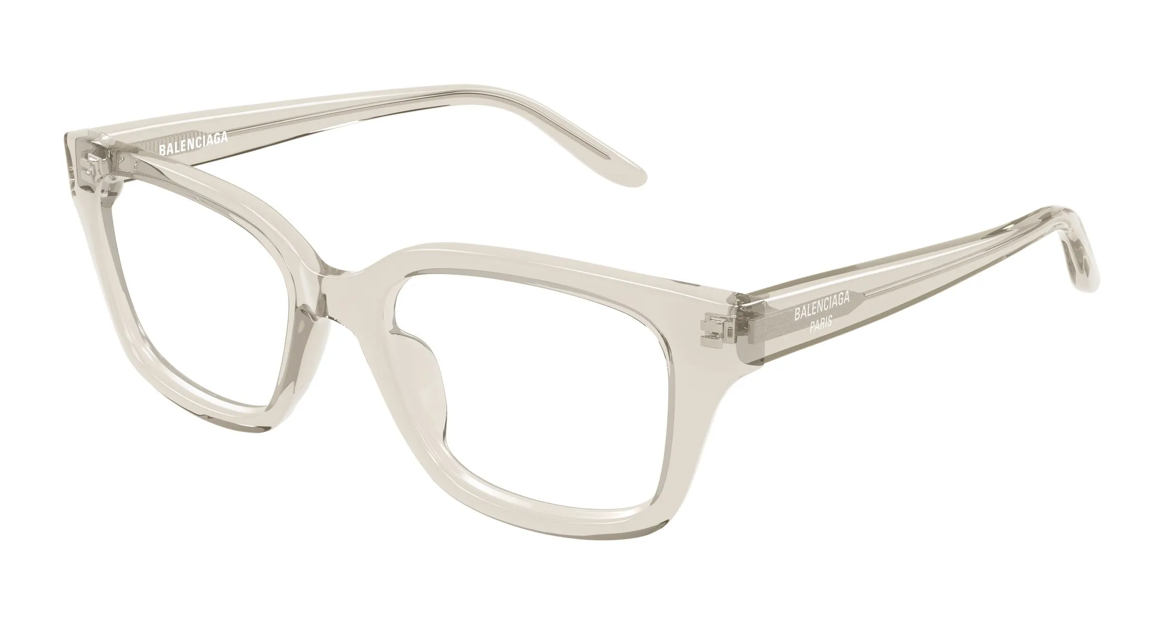 Balenciaga BB0532O 009 Montature da vista Acetato Beige Trasparente Squadrata - immagine 1