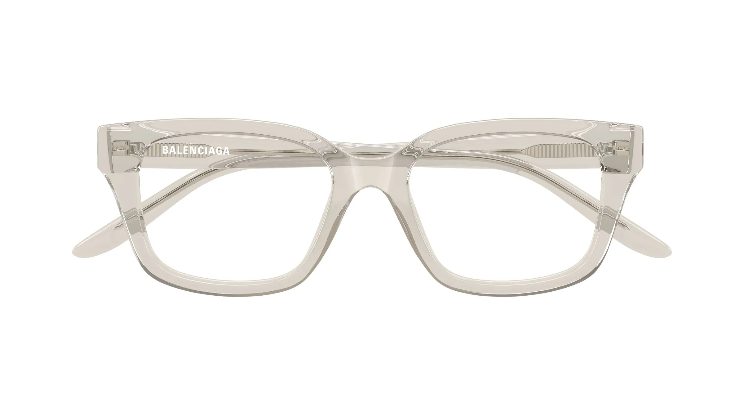 Balenciaga BB0532O 009 Montature da vista Acetato Beige Trasparente Squadrata - immagine 2