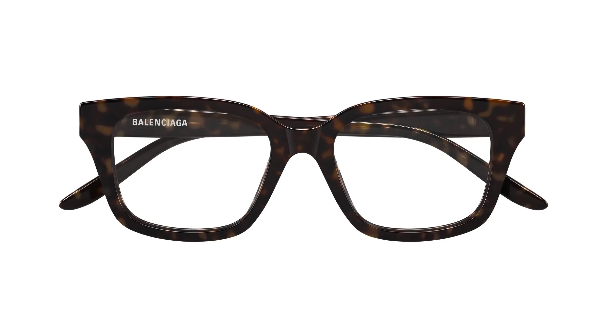 Balenciaga BB0532O 008 Montature da vista Acetato Havana Trasparente Squadrata - immagine 2