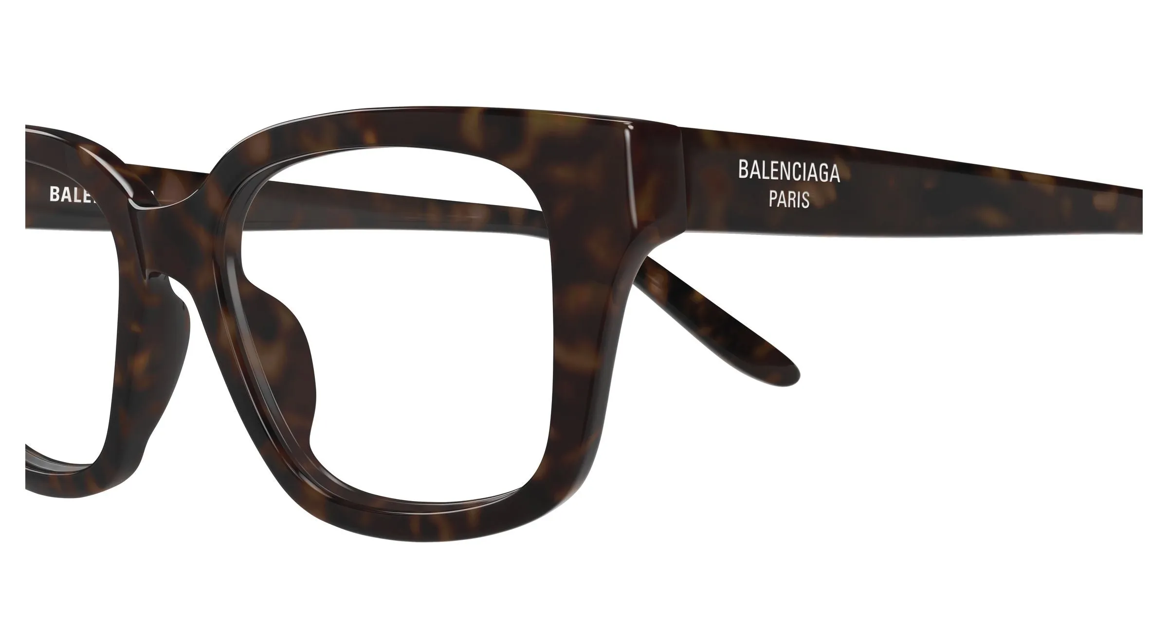 Balenciaga BB0532O 008 Montature da vista Acetato Havana Trasparente Squadrata - immagine 3