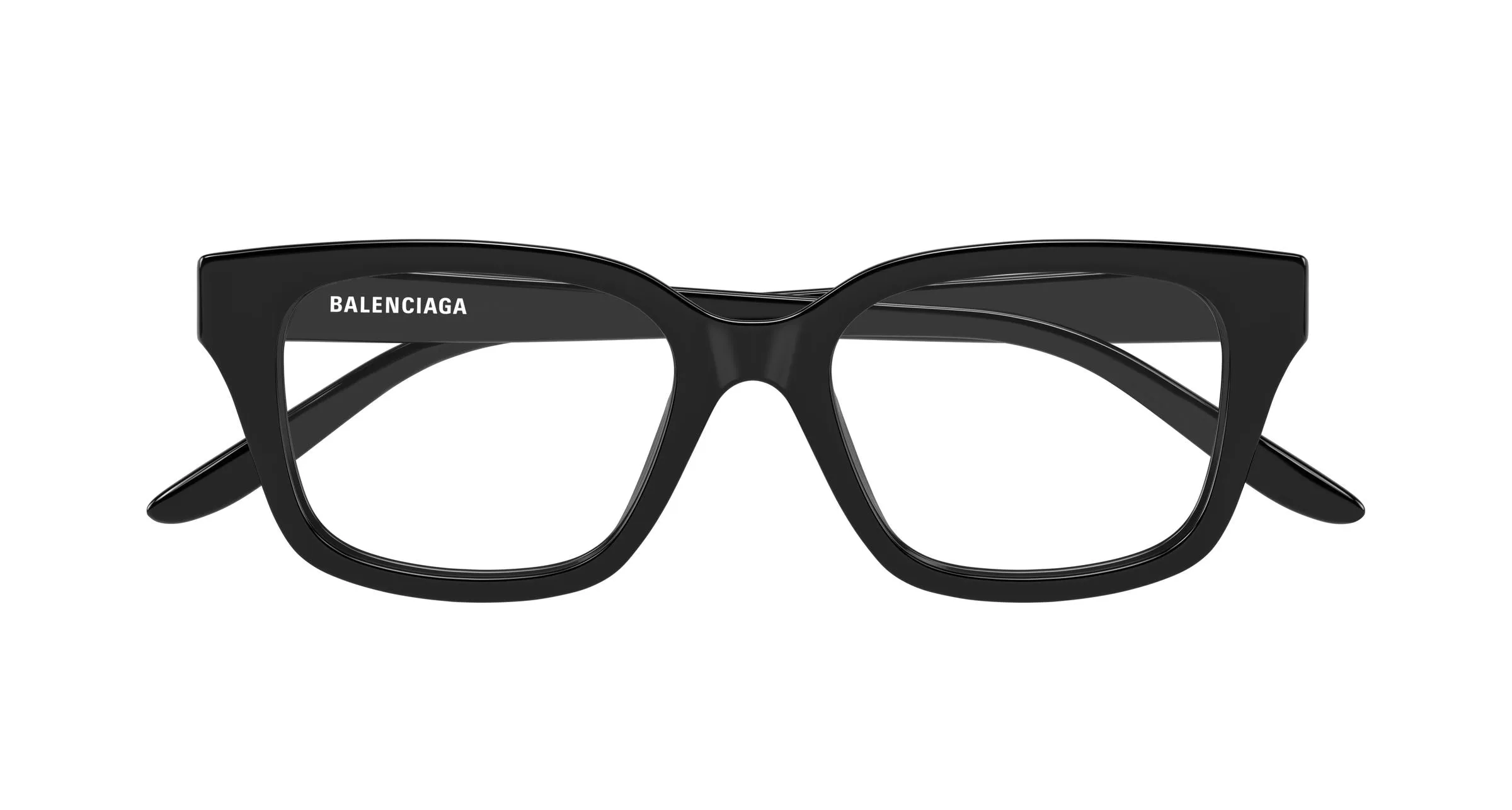 Balenciaga BB0532O 007 Montature da vista Acetato Nero Trasparente Squadrata - immagine 2