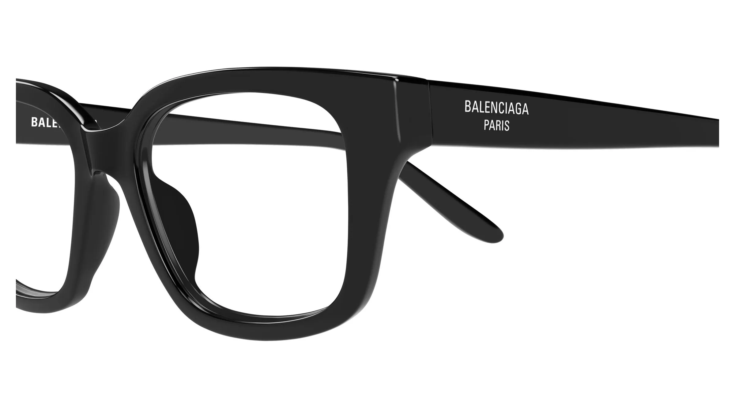 Balenciaga BB0532O 007 Montature da vista Acetato Nero Trasparente Squadrata - immagine 3