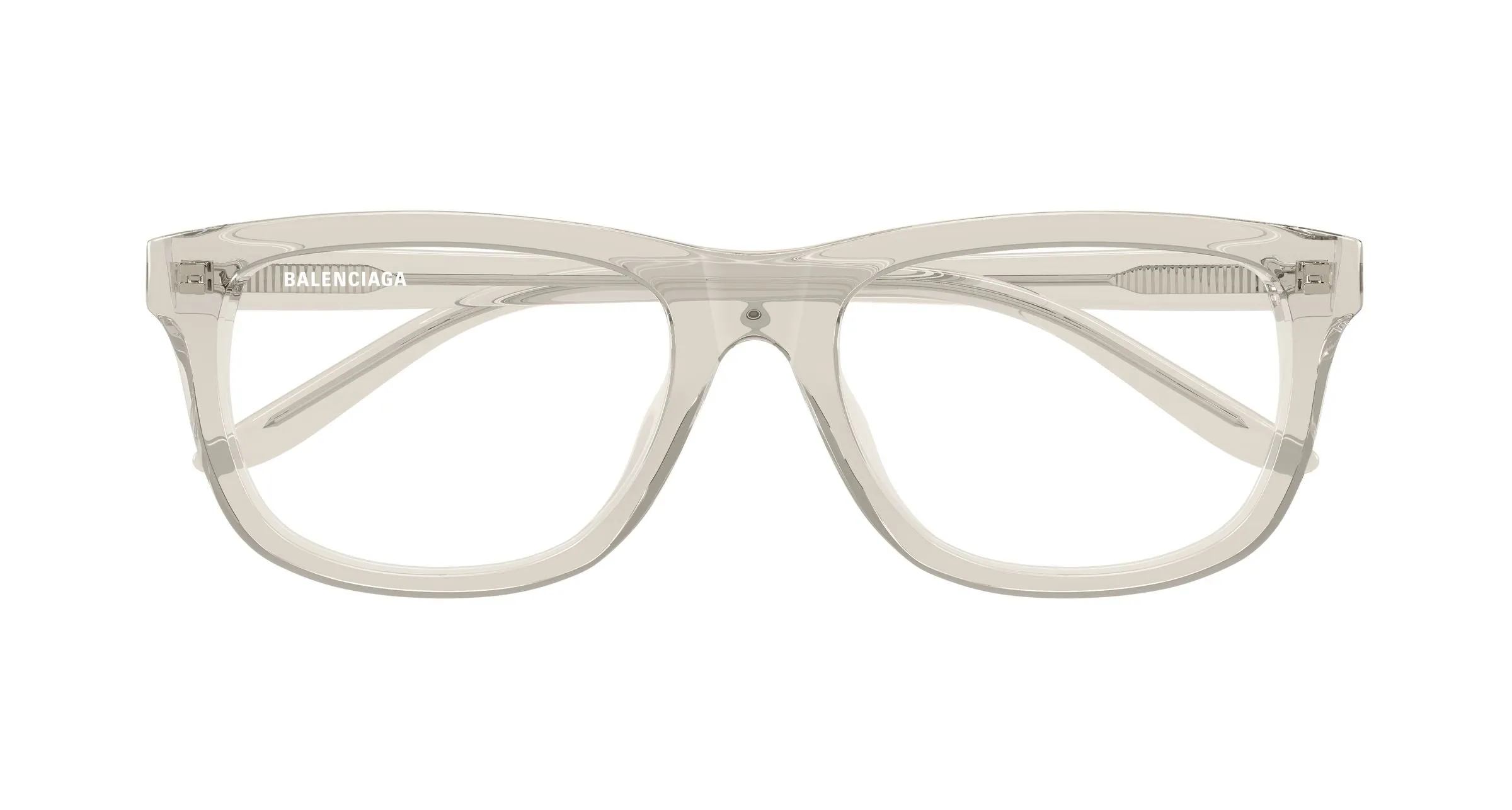 Balenciaga BB0531O 009 Montature da vista Acetato Beige Trasparente Squadrata - immagine 2