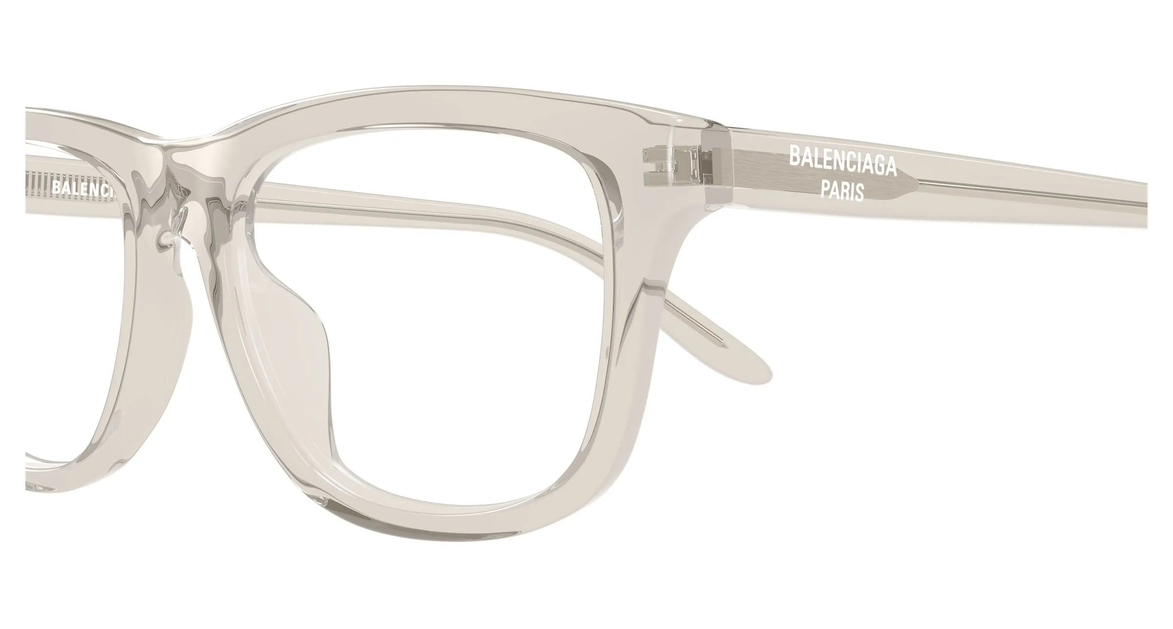 Balenciaga BB0531O 009 Montature da vista Acetato Beige Trasparente Squadrata - immagine 3