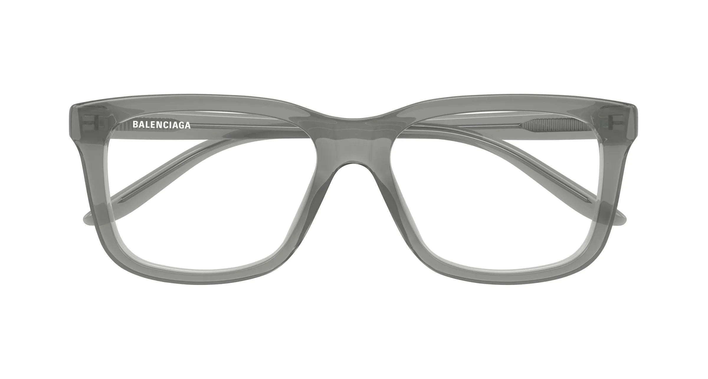 Balenciaga BB0530O 004 Montature da vista Acetato Grigio Trasparente Squadrata - immagine 2