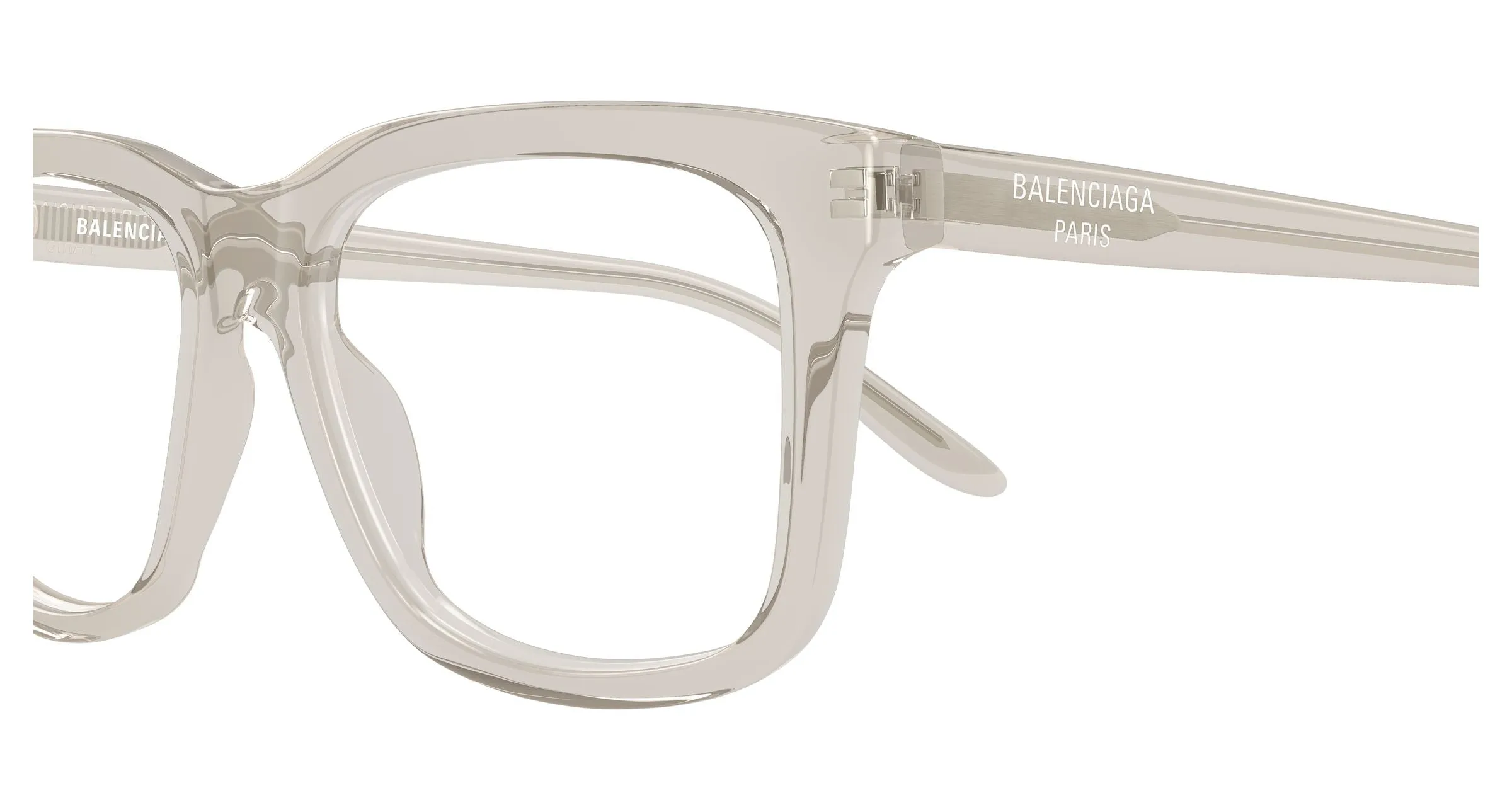 Balenciaga BB0530O 003 Montature da vista Acetato Beige Trasparente Squadrata - immagine 3