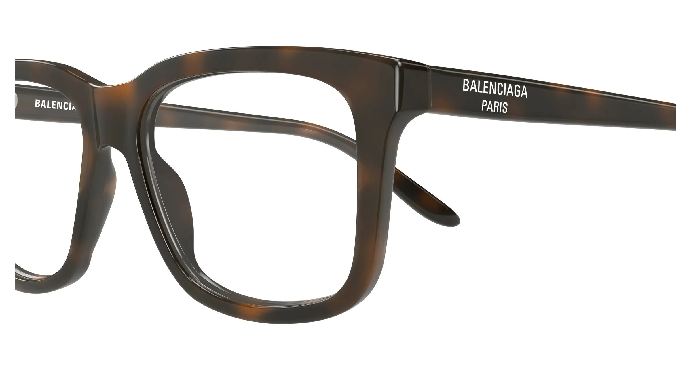 Balenciaga BB0530O 002 Montature da vista Acetato Havana Trasparente Squadrata - immagine 3