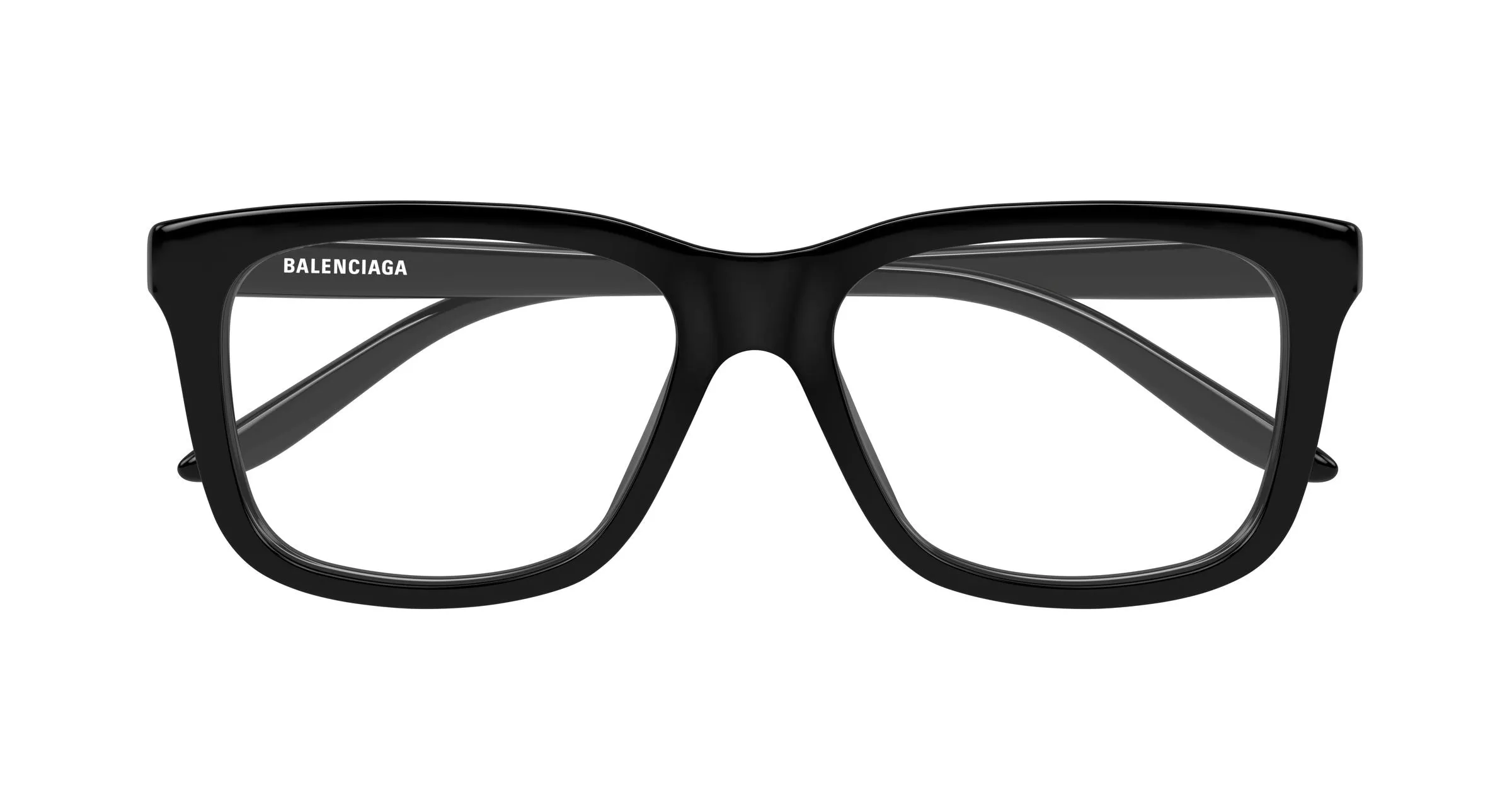 Balenciaga BB0530O 001 Montature da vista Acetato Nero Trasparente Squadrata - immagine 2