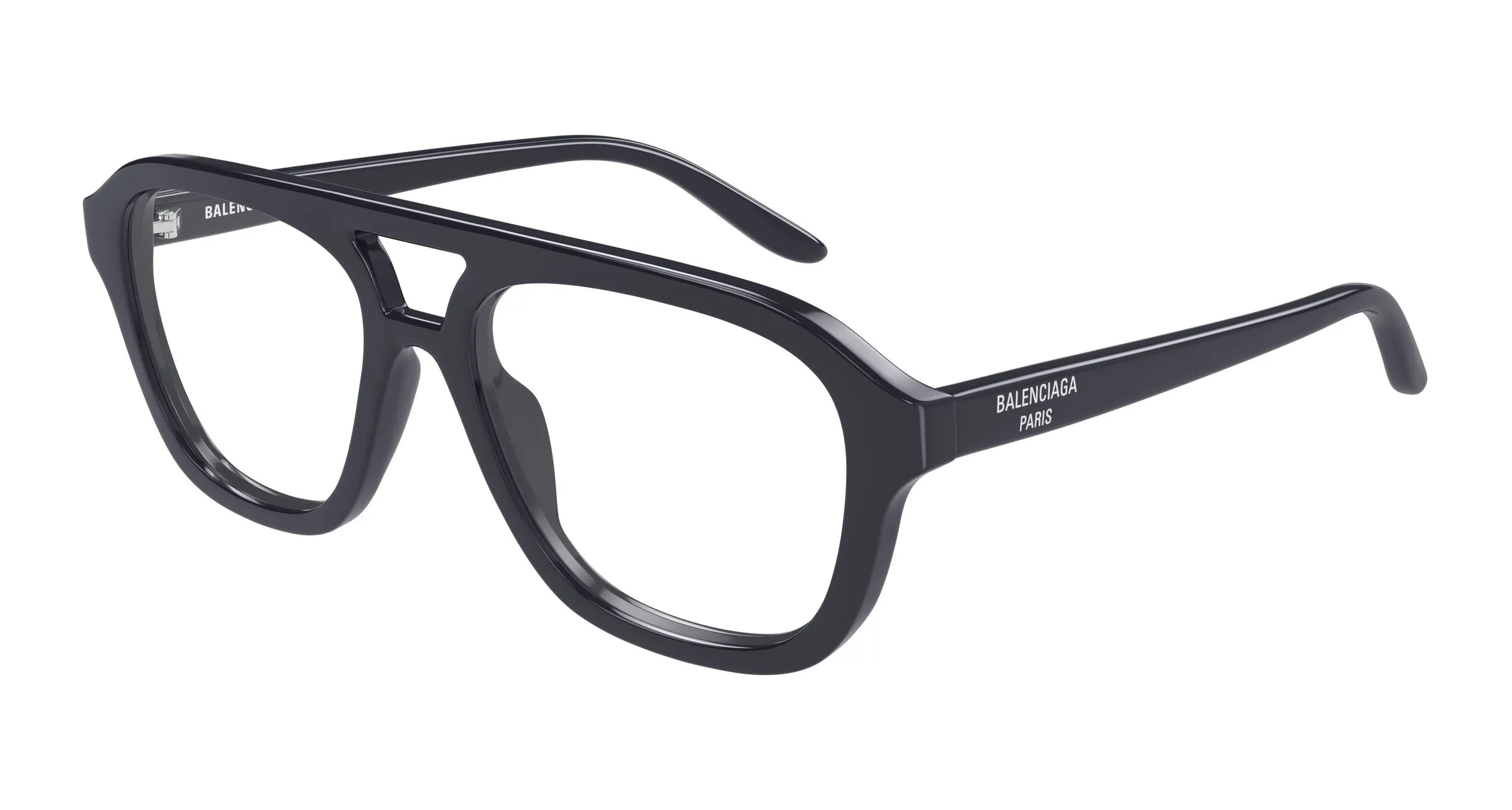 Balenciaga BB0529O 006 Montature da vista Acetato Grigio Trasparente Pilot - immagine 1