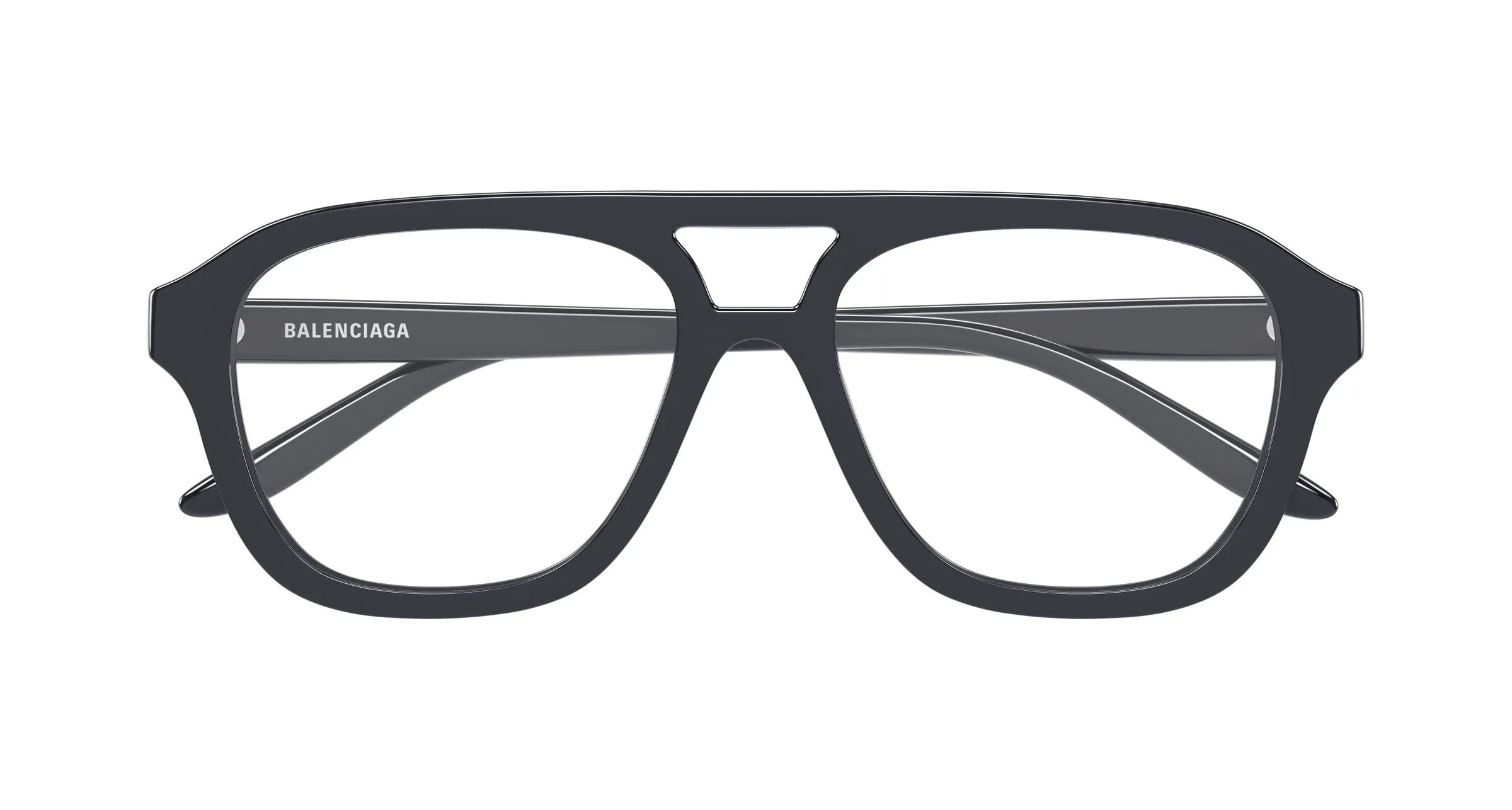 Balenciaga BB0529O 006 Montature da vista Acetato Grigio Trasparente Pilot - immagine 2