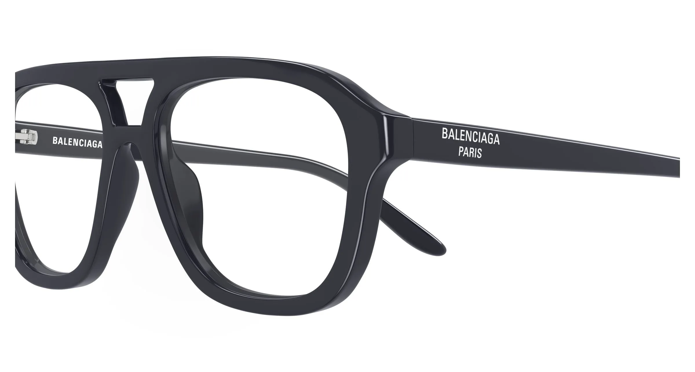 Balenciaga BB0529O 006 Montature da vista Acetato Grigio Trasparente Pilot - immagine 3