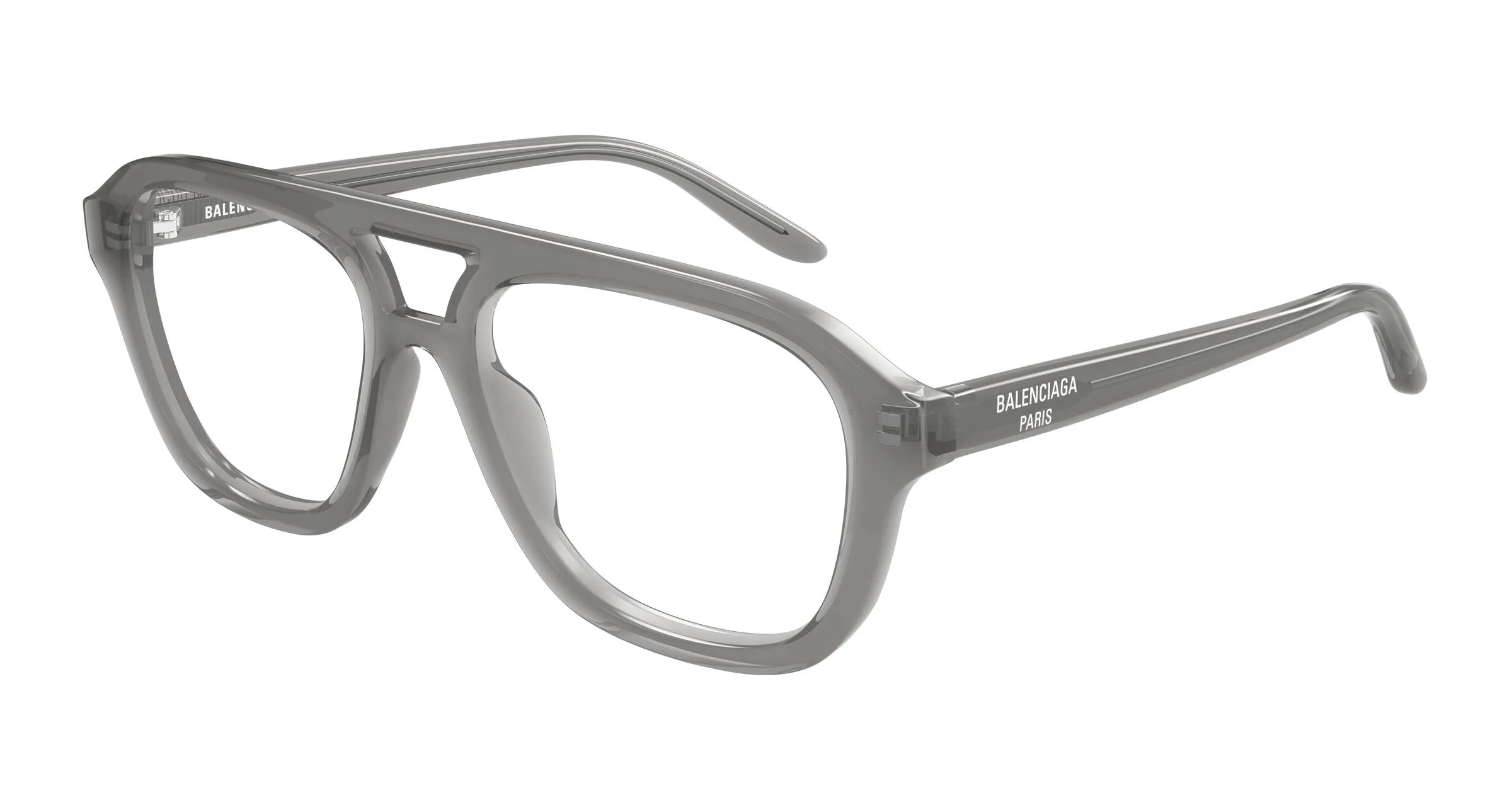 Balenciaga BB0529O 004 Montature da vista Acetato Grigio Trasparente Pilot - immagine 1