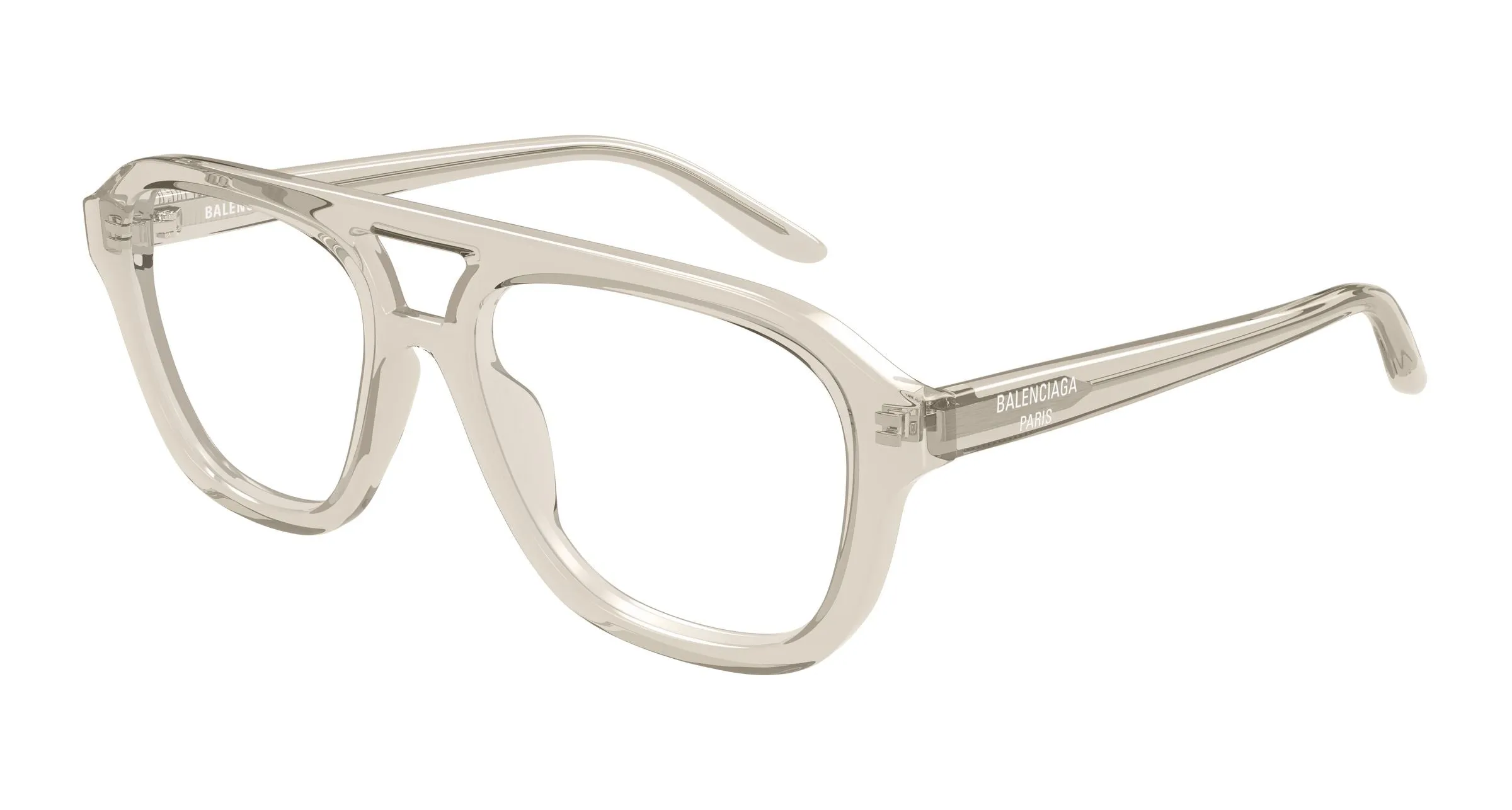 Balenciaga BB0529O 003 Montature da vista Acetato Beige Trasparente Pilot - immagine 1