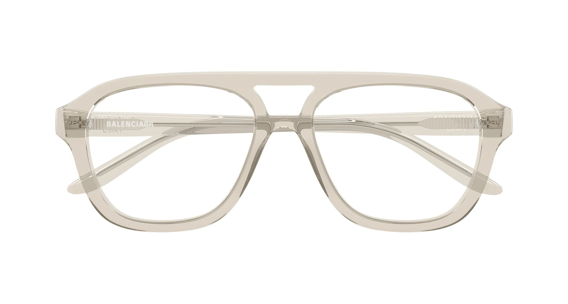 Balenciaga BB0529O 003 Montature da vista Acetato Beige Trasparente Pilot - immagine 2