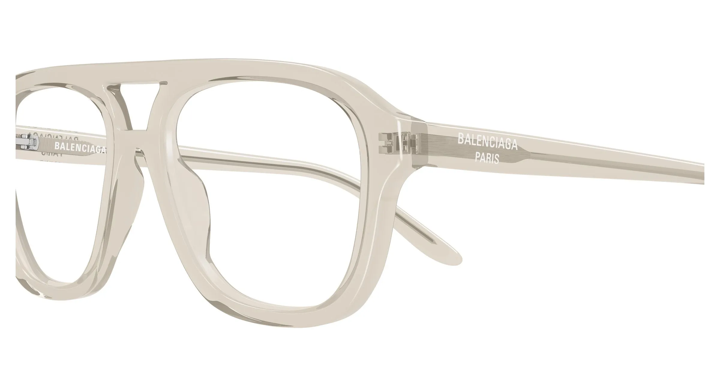 Balenciaga BB0529O 003 Montature da vista Acetato Beige Trasparente Pilot - immagine 3