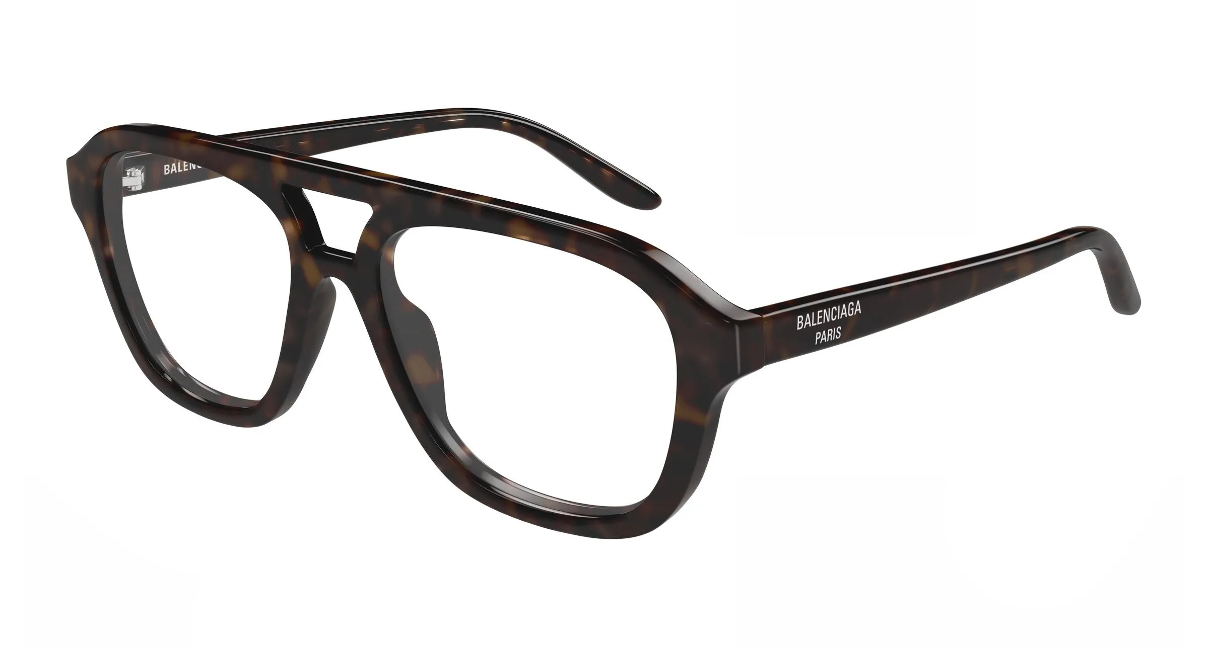 Balenciaga BB0529O 002 Montature da vista Acetato Havana Trasparente Pilot - immagine 1