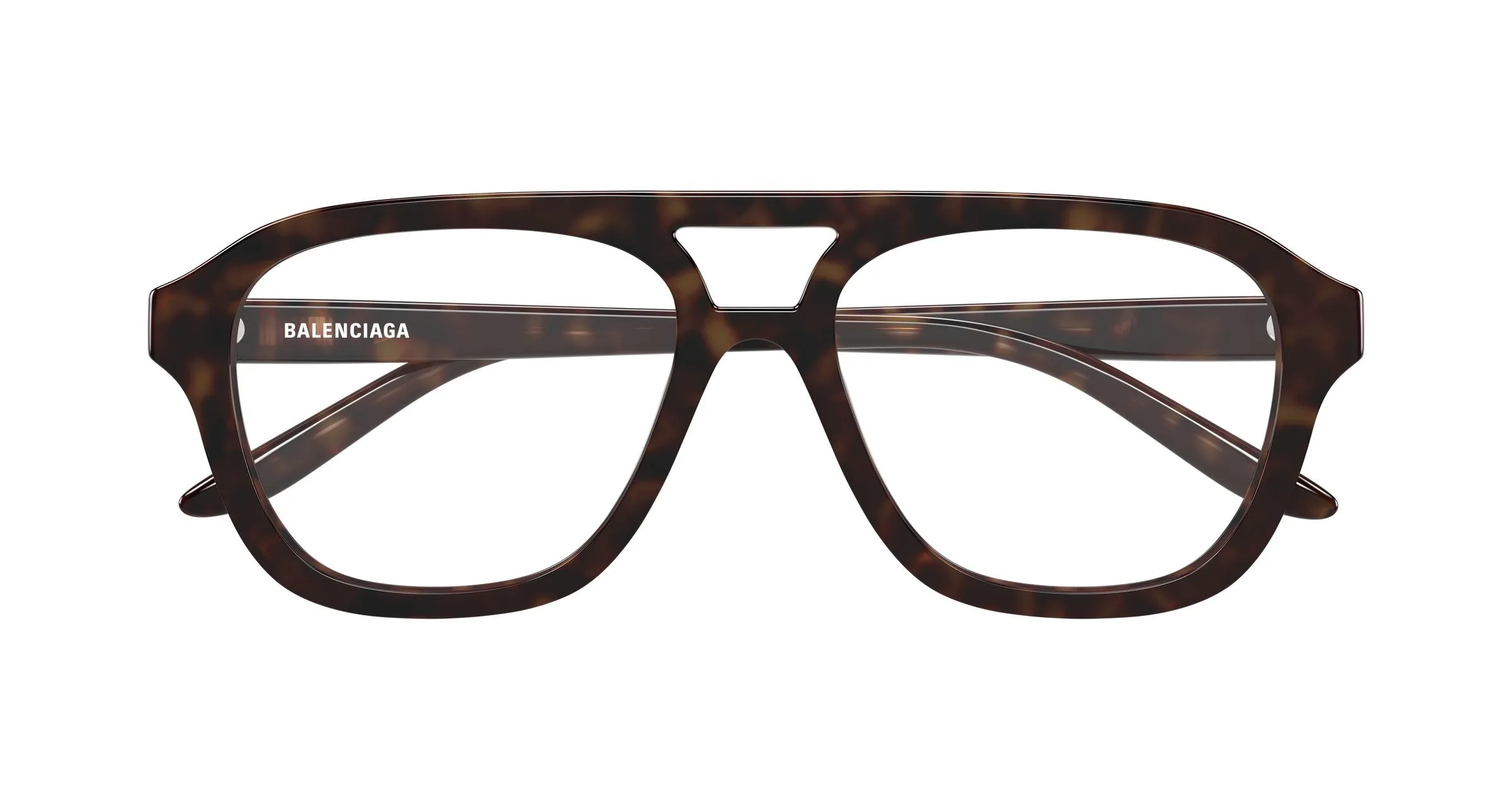 Balenciaga BB0529O 002 Montature da vista Acetato Havana Trasparente Pilot - immagine 2