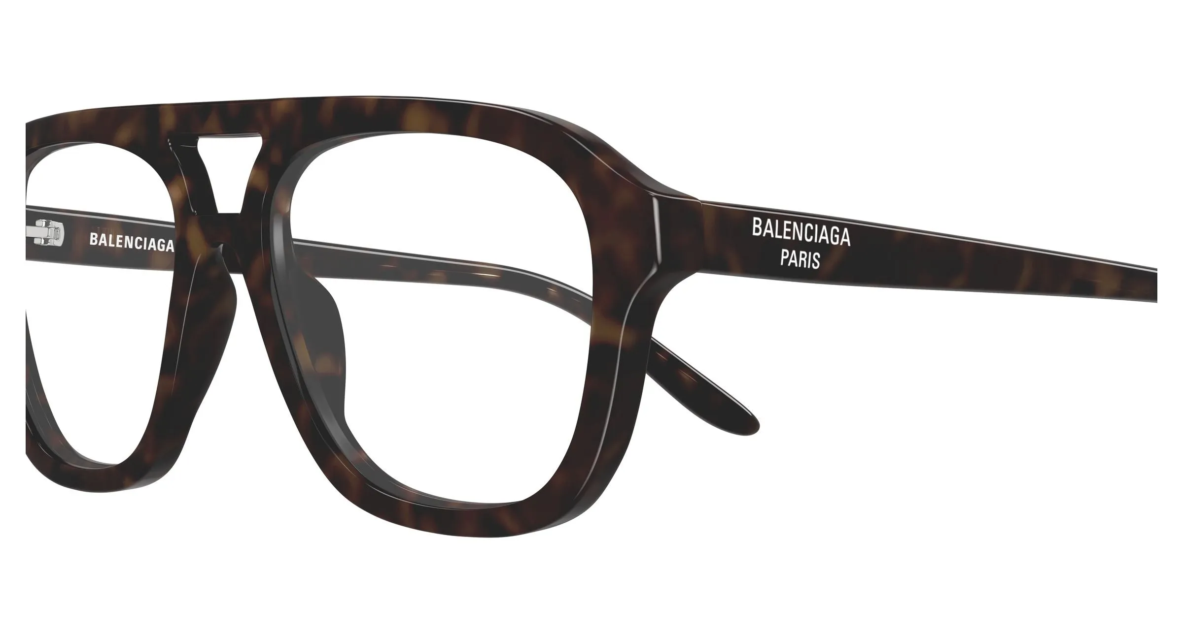Balenciaga BB0529O 002 Montature da vista Acetato Havana Trasparente Pilot - immagine 3