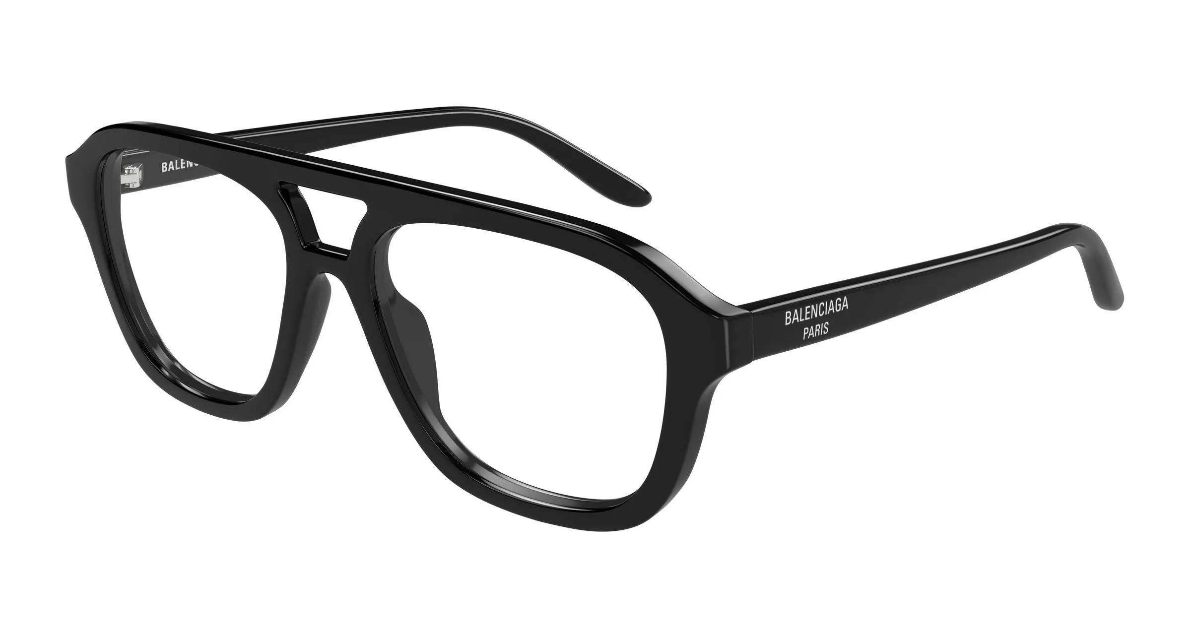 Balenciaga BB0529O 001 Montature da vista Acetato Nero Trasparente Pilot - immagine 1