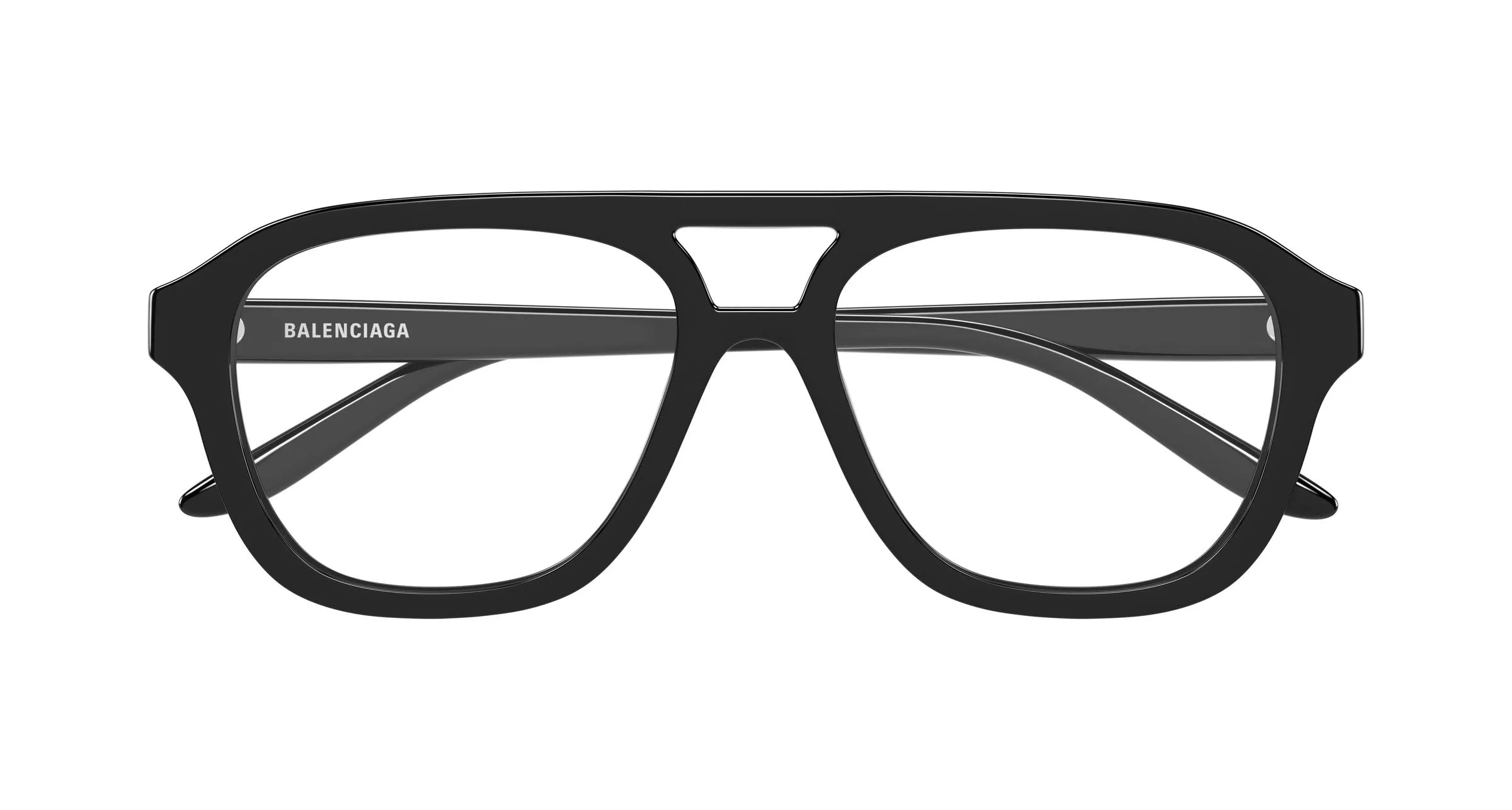 Balenciaga BB0529O 001 Montature da vista Acetato Nero Trasparente Pilot - immagine 2