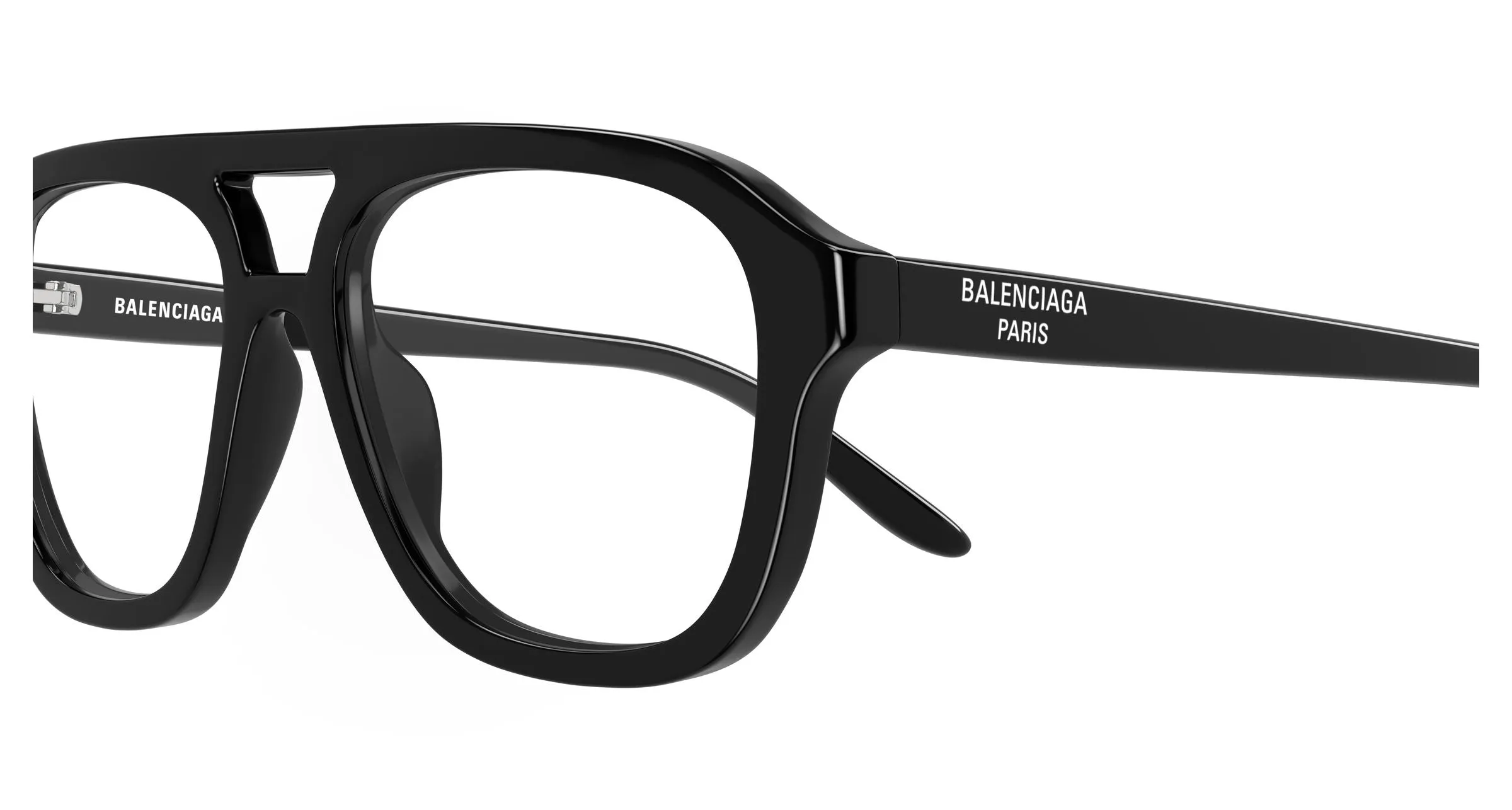 Balenciaga BB0529O 001 Montature da vista Acetato Nero Trasparente Pilot - immagine 3