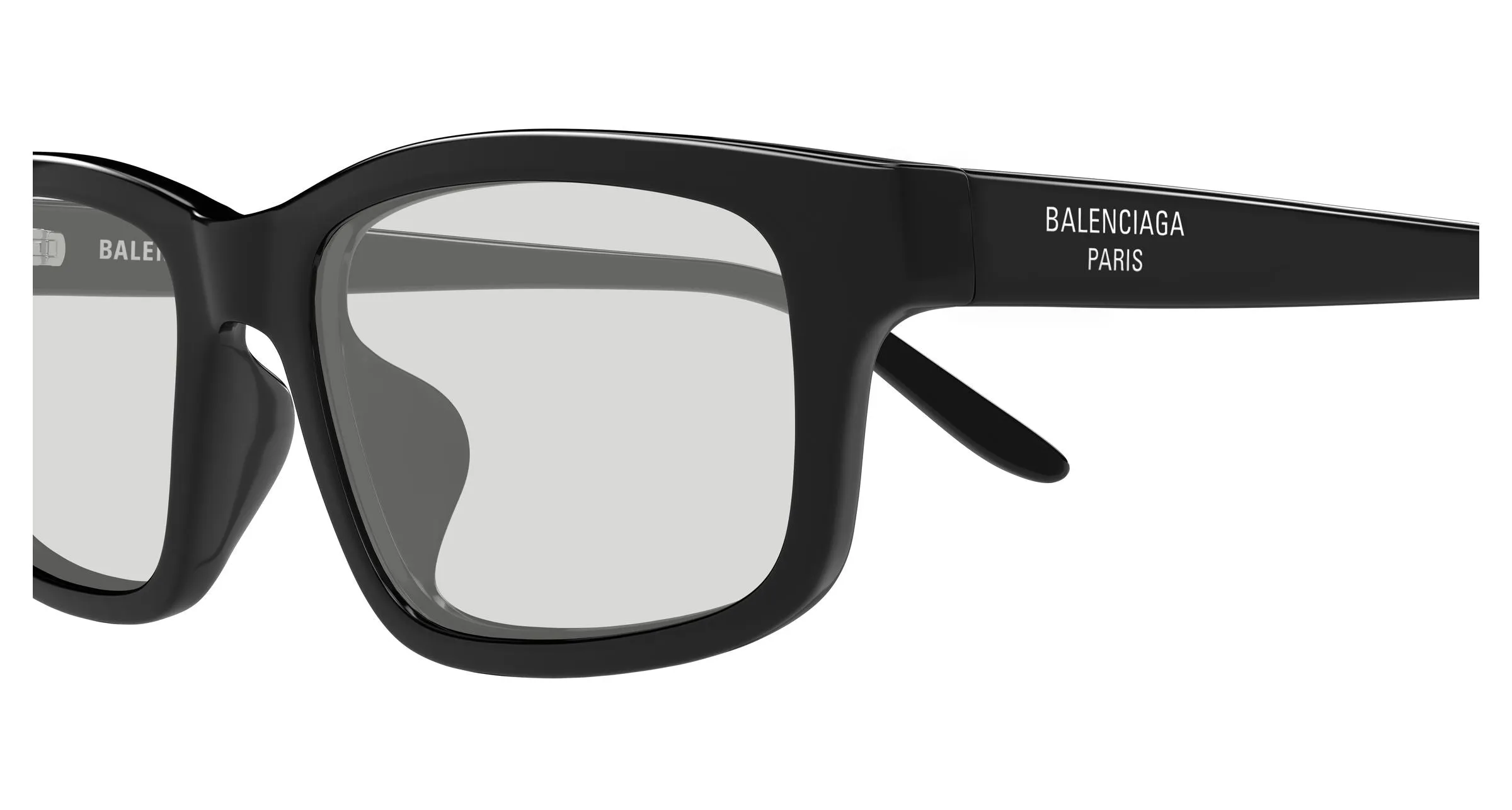 Balenciaga BB0528SK 002 Occhiali da sole Acetato Nero Grigio Squadrata - immagine 3