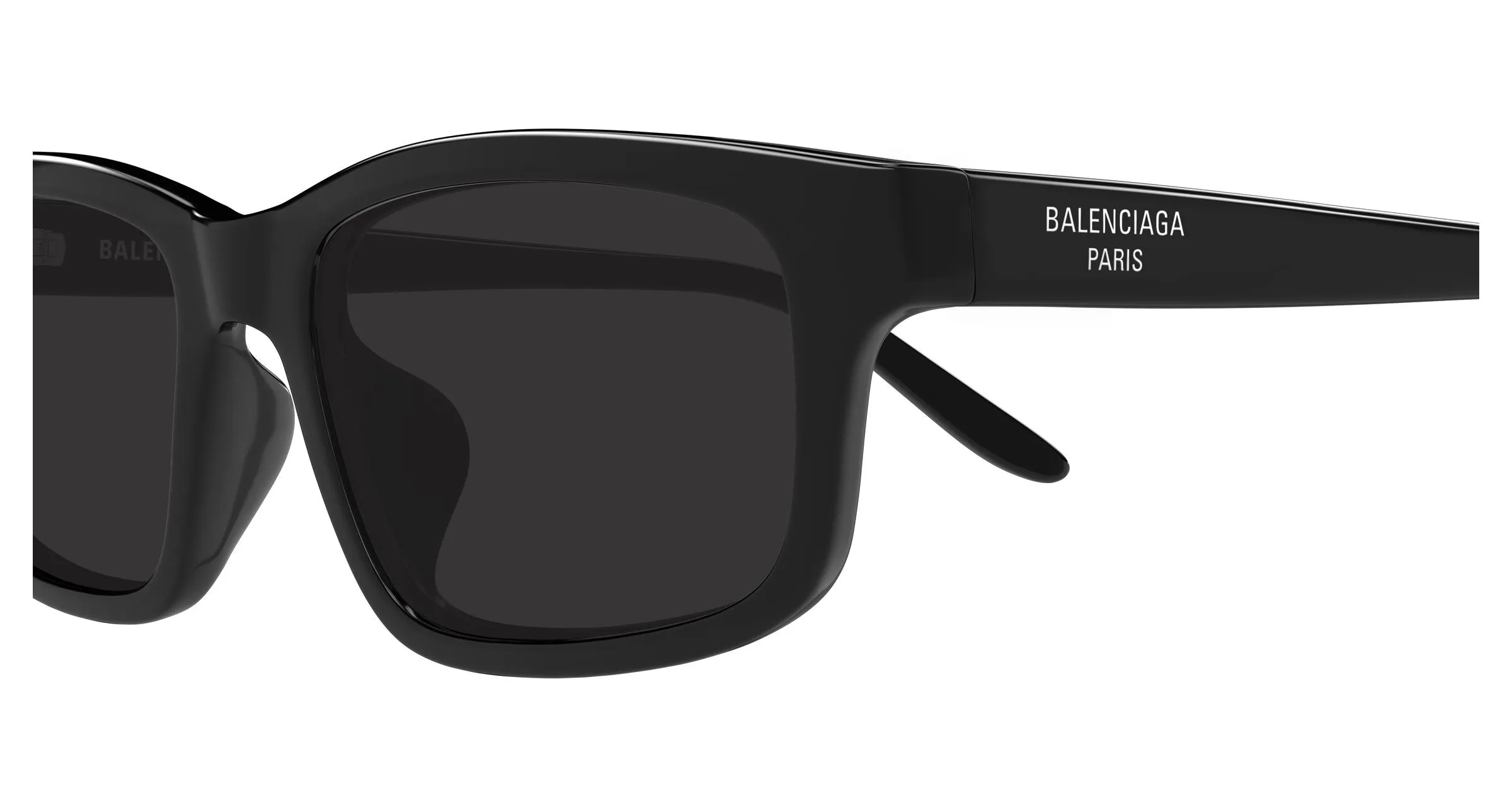 Balenciaga BB0528SK 001 Occhiali da sole Acetato Nero Grigio Squadrata - immagine 3