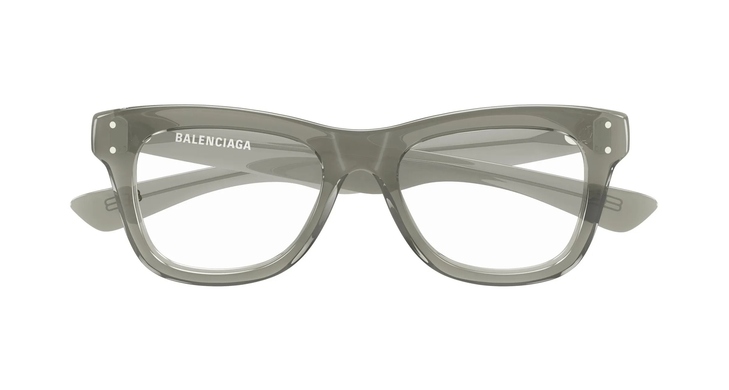Balenciaga BB0524O 004 Montature da vista Acetato Verde Trasparente Squadrata - immagine 2