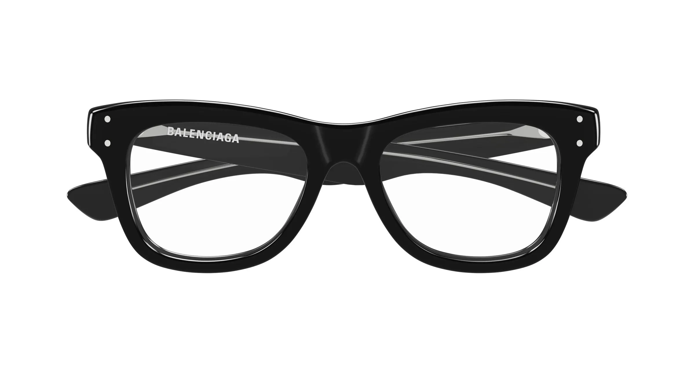 Balenciaga BB0524O 001 Montature da vista Acetato Nero Trasparente Squadrata - immagine 2