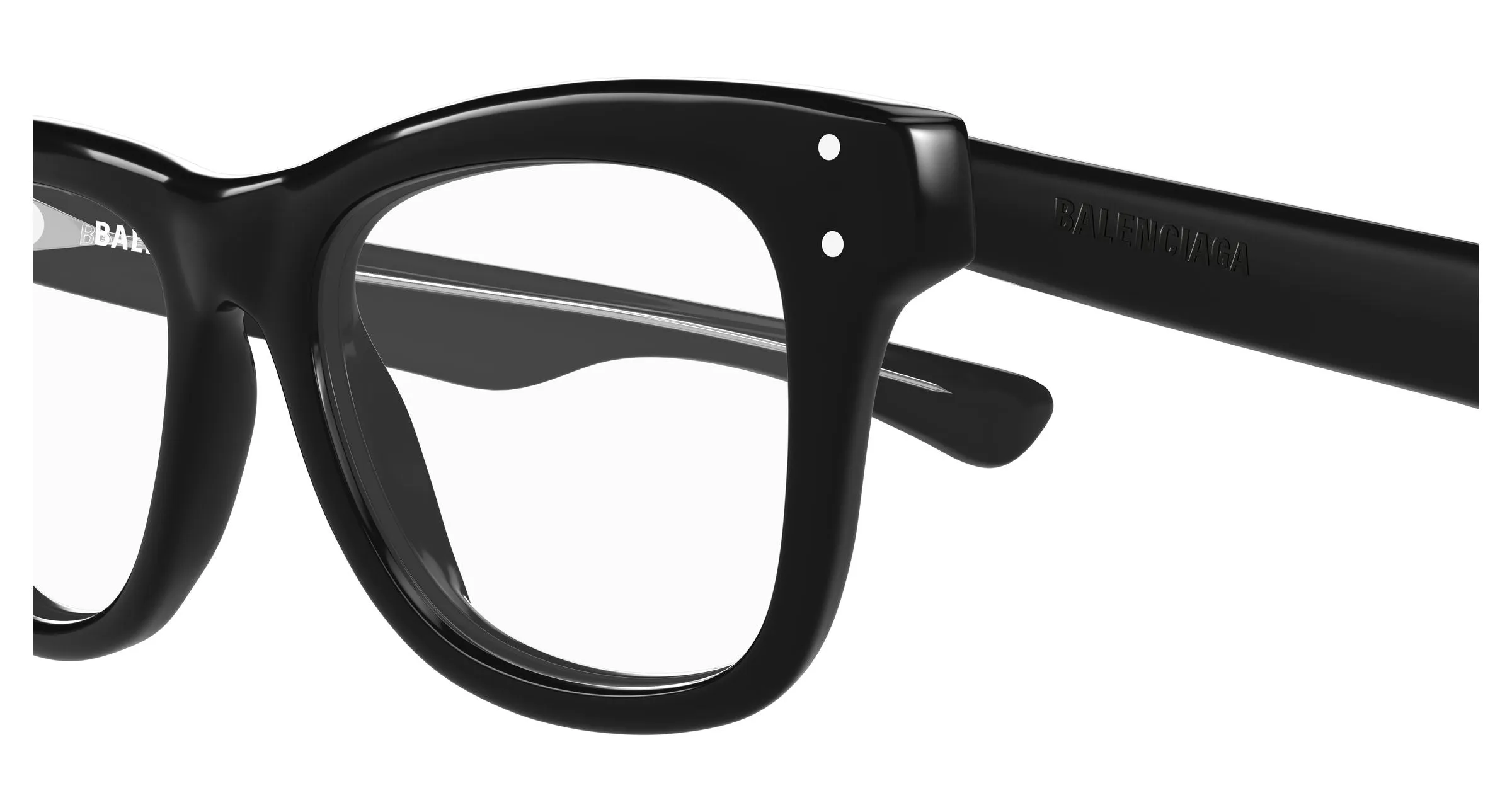 Balenciaga BB0524O 001 Montature da vista Acetato Nero Trasparente Squadrata - immagine 3