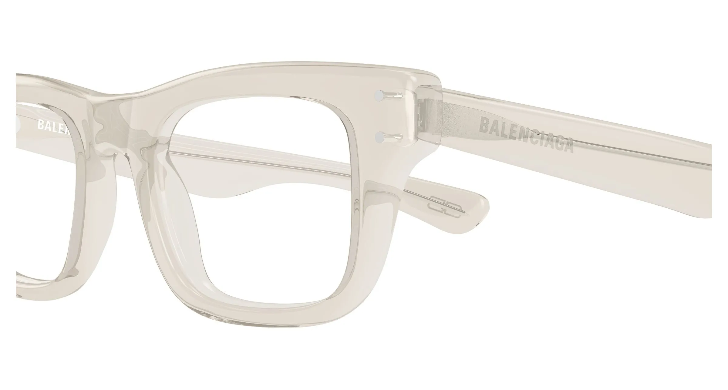 Balenciaga BB0523O 004 Montature da vista Acetato Beige Trasparente Squadrata - immagine 3