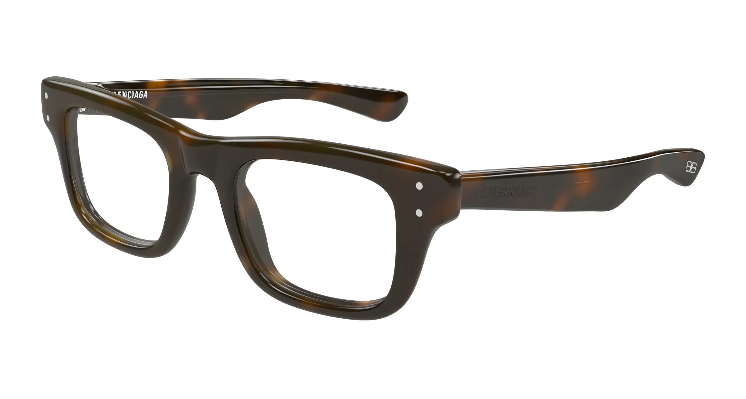 Balenciaga BB0523O 002 Montature da vista Acetato Havana Trasparente Squadrata - immagine 1
