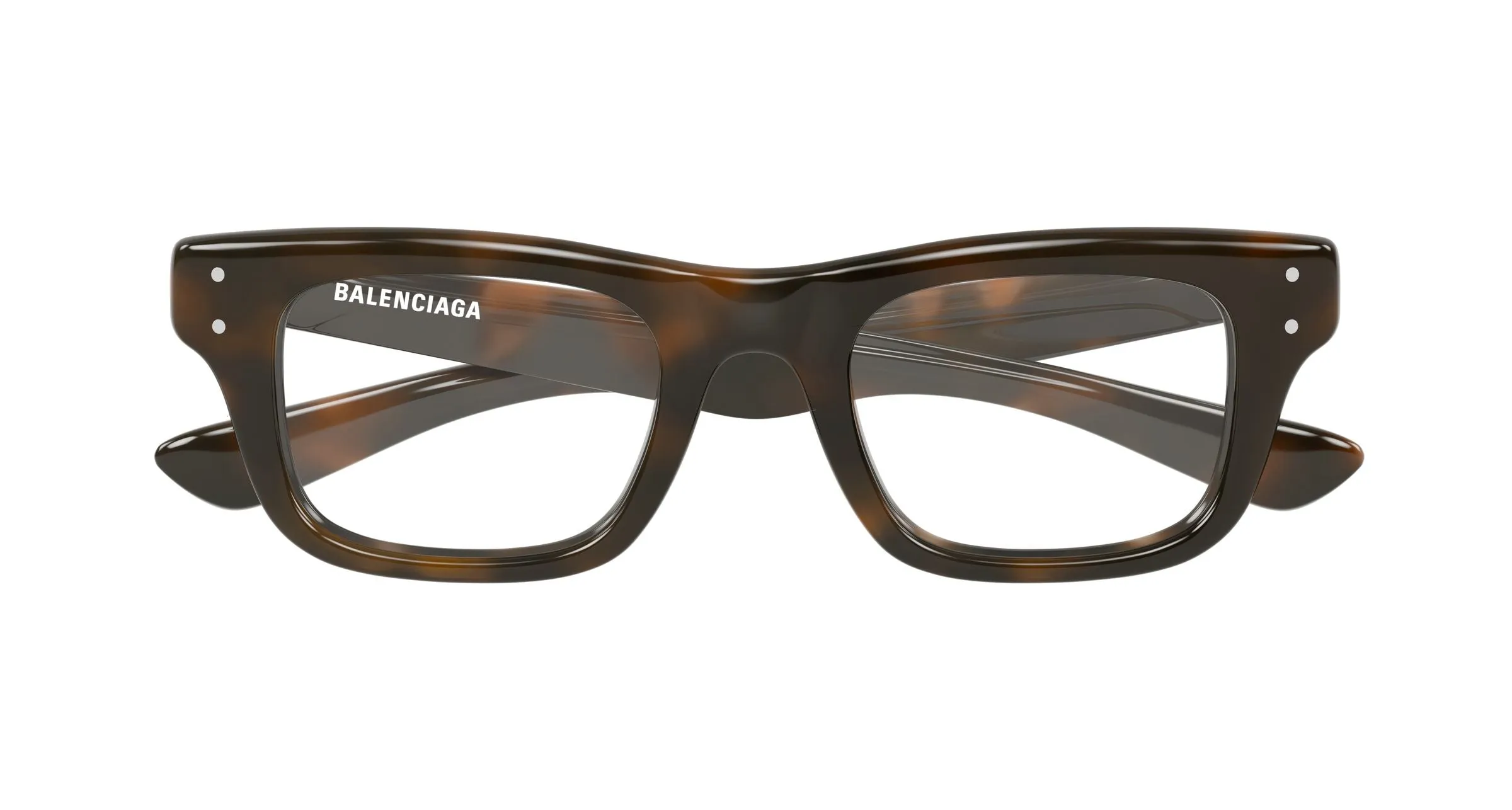 Balenciaga BB0523O 002 Montature da vista Acetato Havana Trasparente Squadrata - immagine 2