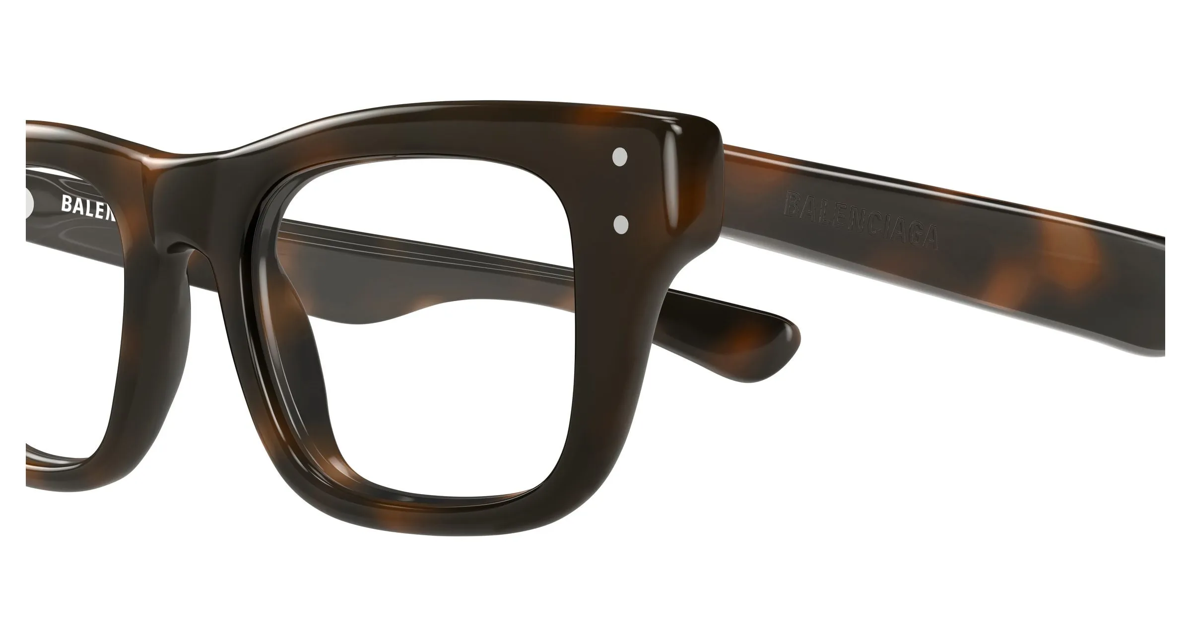 Balenciaga BB0523O 002 Montature da vista Acetato Havana Trasparente Squadrata - immagine 3