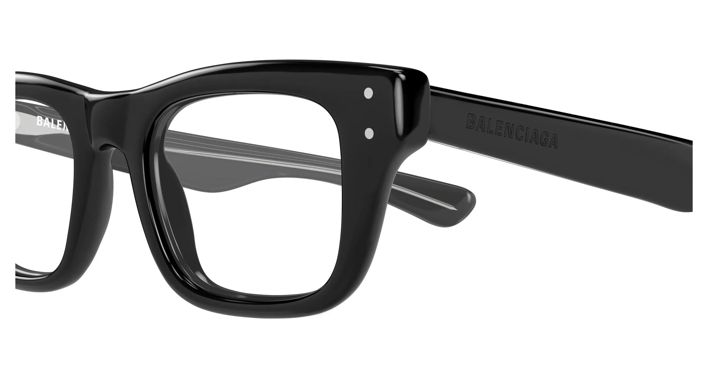Balenciaga BB0523O 001 Montature da vista Acetato Nero Trasparente Squadrata - immagine 3