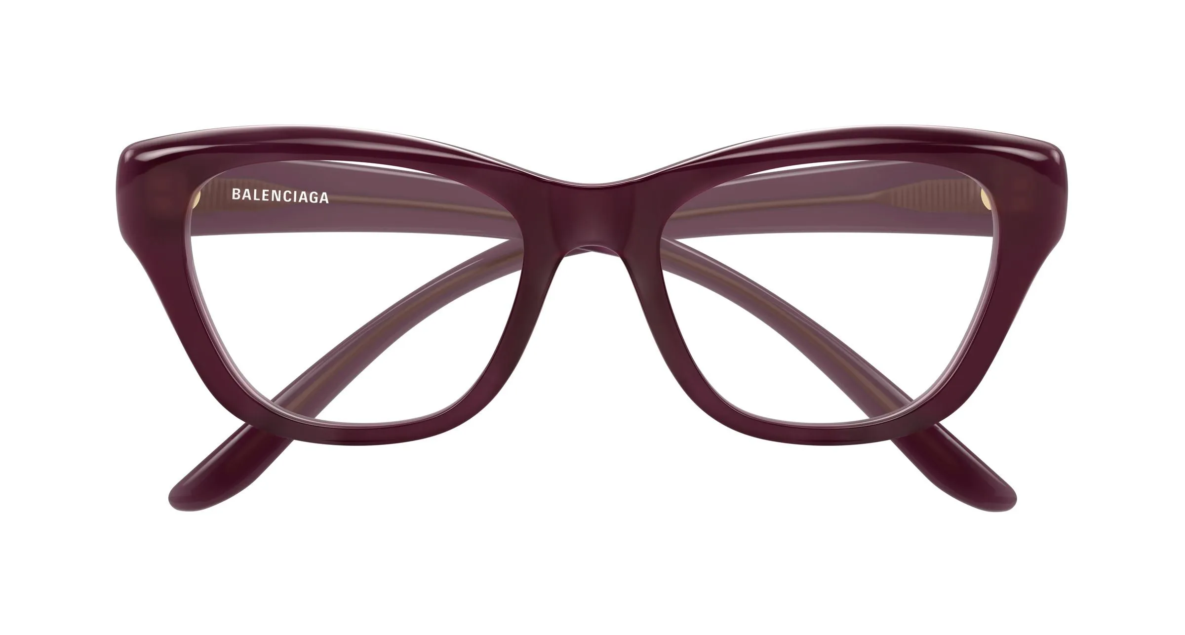 Balenciaga BB0519O 008 Montature da vista Acetato Bordeaux Trasparente Farfalla - immagine 2