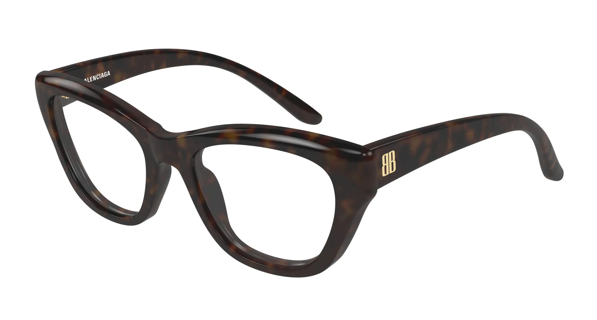 Balenciaga BB0519O 006 Montature da vista Acetato Havana Trasparente Farfalla - immagine 1
