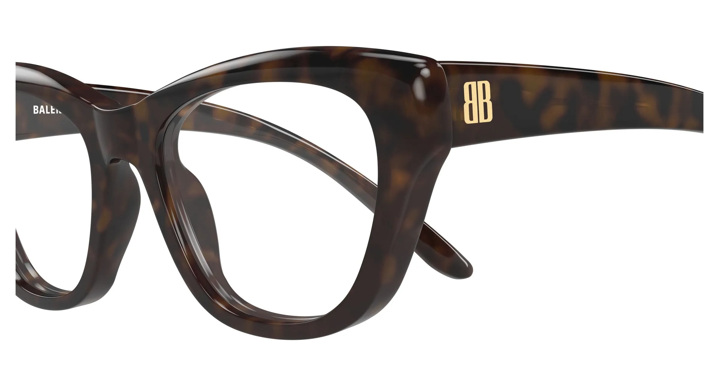 Balenciaga BB0519O 006 Montature da vista Acetato Havana Trasparente Farfalla - immagine 3
