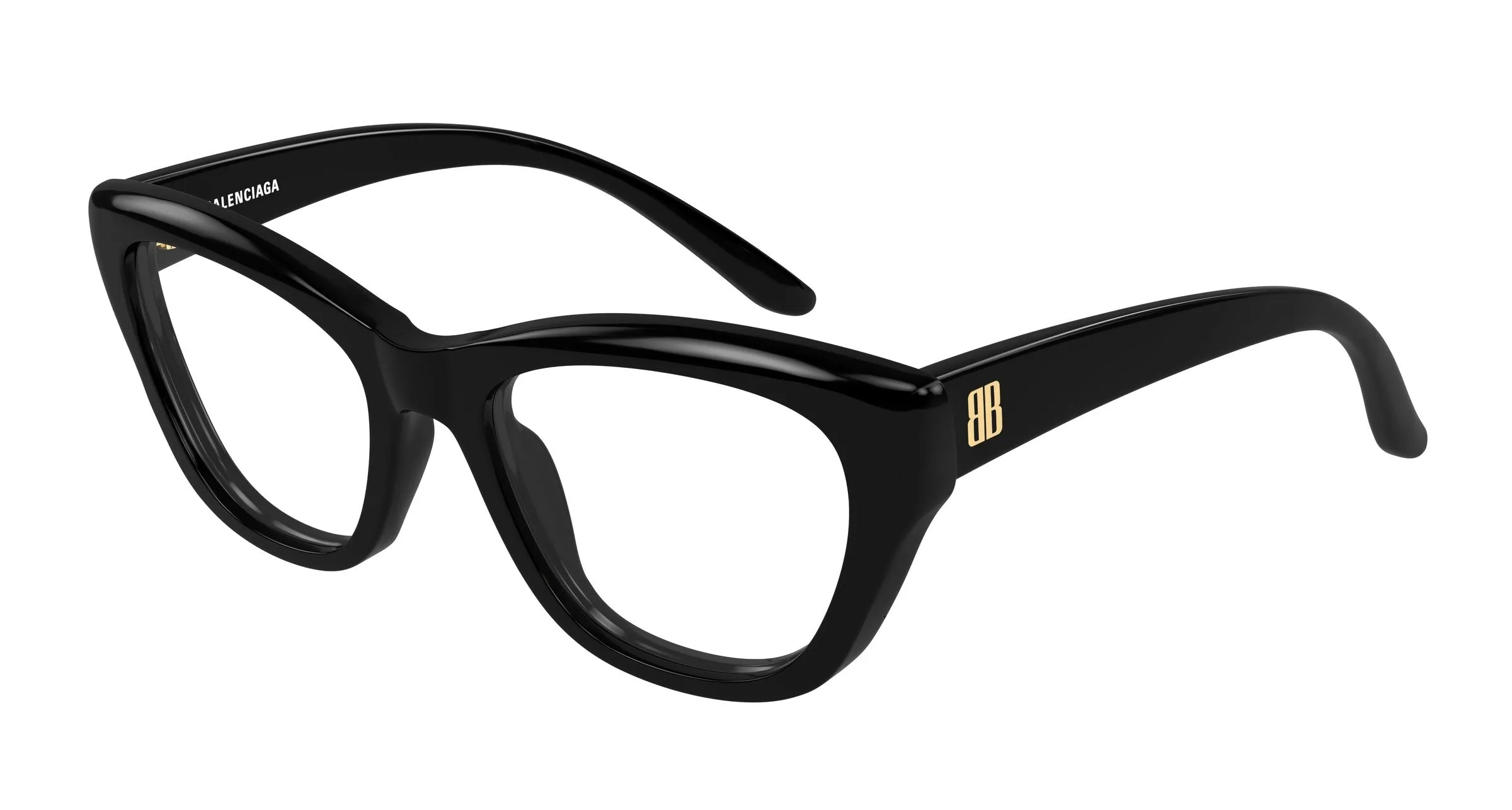 Balenciaga BB0519O 005 Montature da vista Acetato Nero Trasparente Farfalla - immagine 1